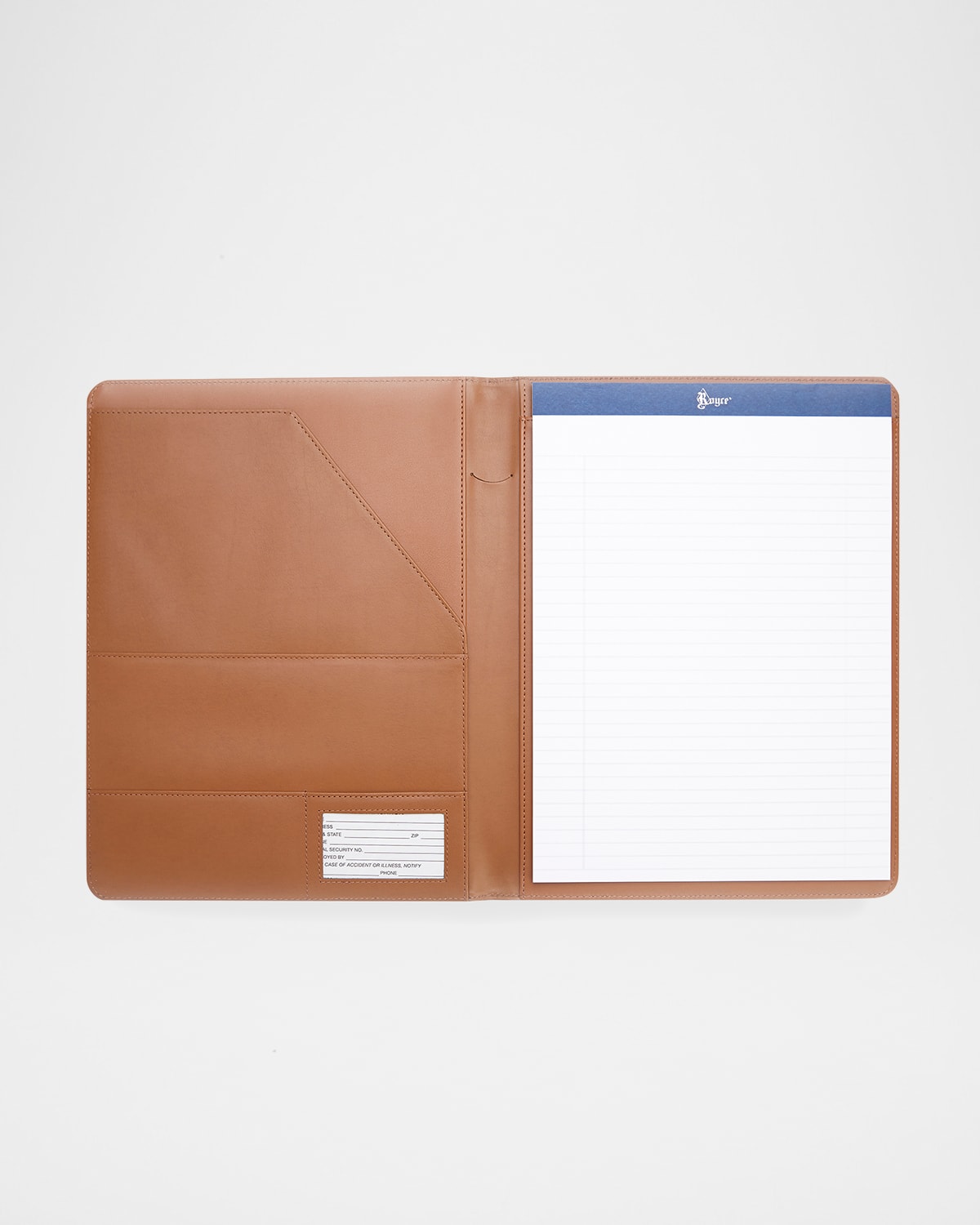 Royce New York Personalized Executive Leather Writing Portfolio In Light Tan