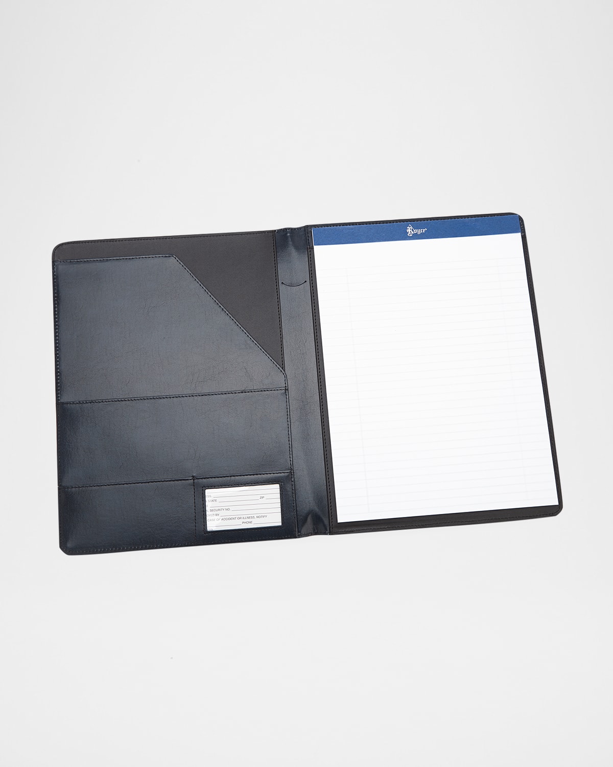 Royce New York Personalized Executive Leather Writing Portfolio In Navy Blue