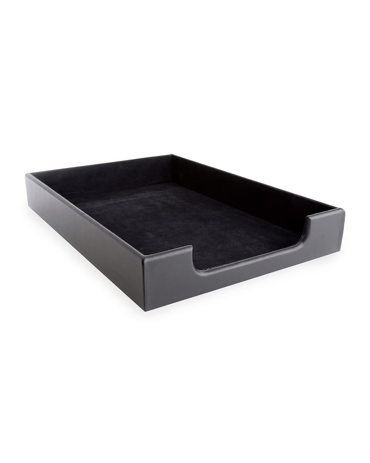 Shop Royce New York Personalized Leather Letter Desk Tray In Black