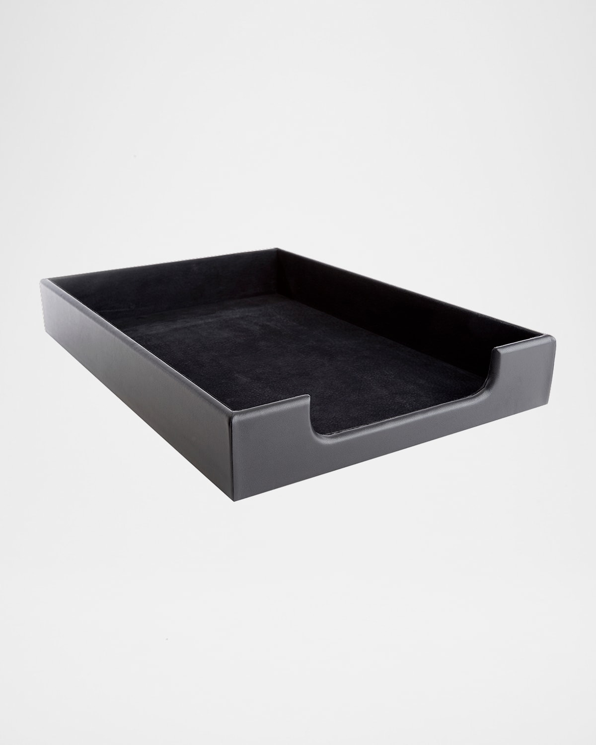 Shop Royce New York Personalized Leather Letter Desk Tray In Black