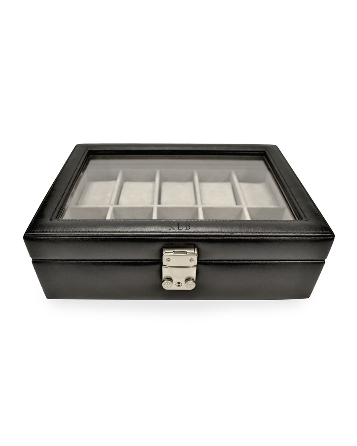 Shop Royce New York Personalized Leather 10-watch Display Case In Black