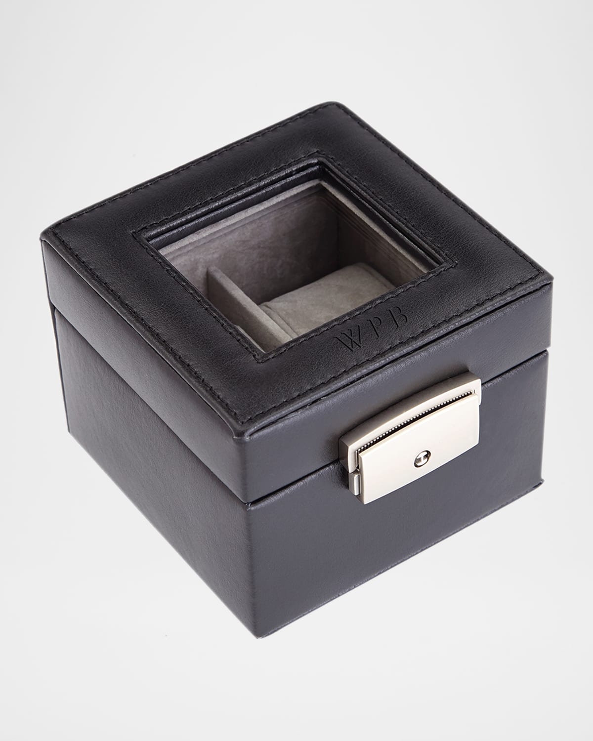 Royce New York Personalized Leather 2-watch Display Case In Black