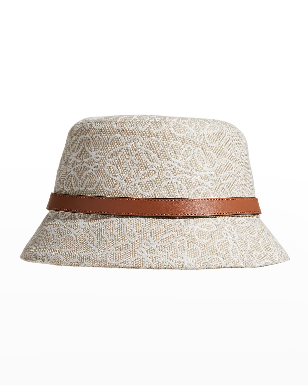 Loewe Allover Anagram Logo Bucket Hat In White Multi