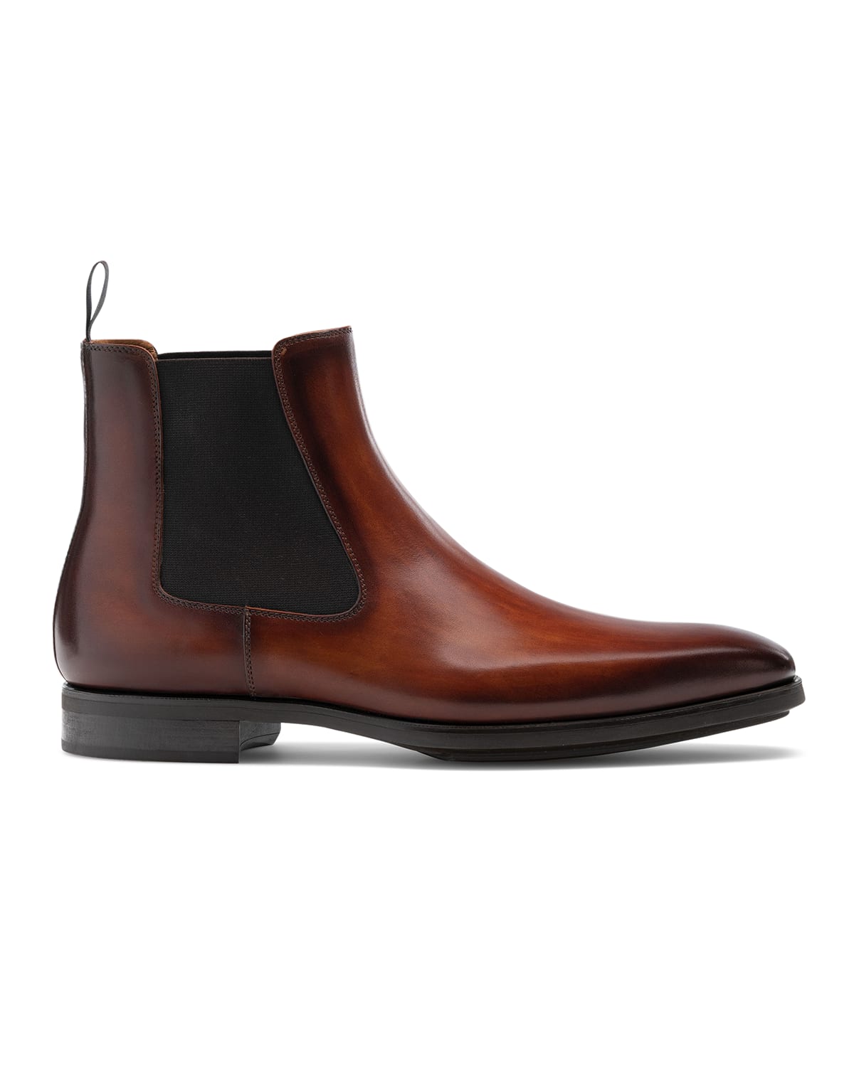 Magnanni Mens Brown Shaw Leather Chelsea Boots Eur 41 / 7 Uk In Cognac
