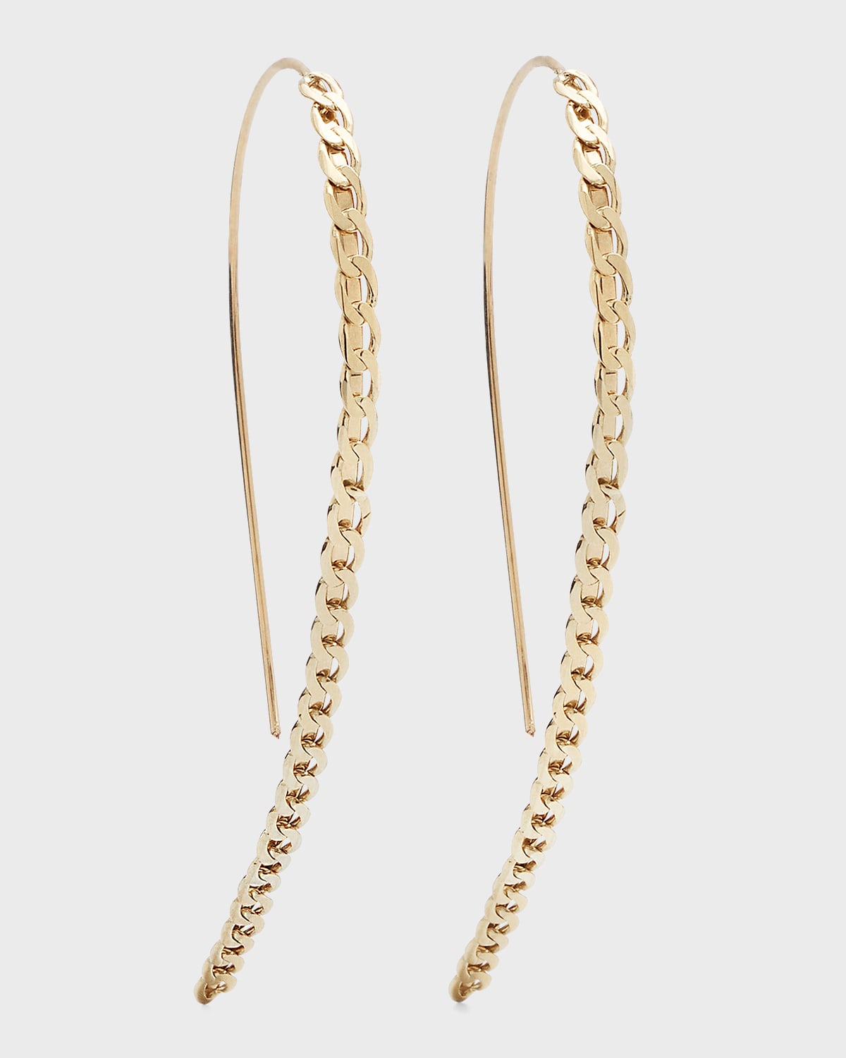 Lana Nude Curb Small Hooked On Hoop Drop Earrings, 60mm