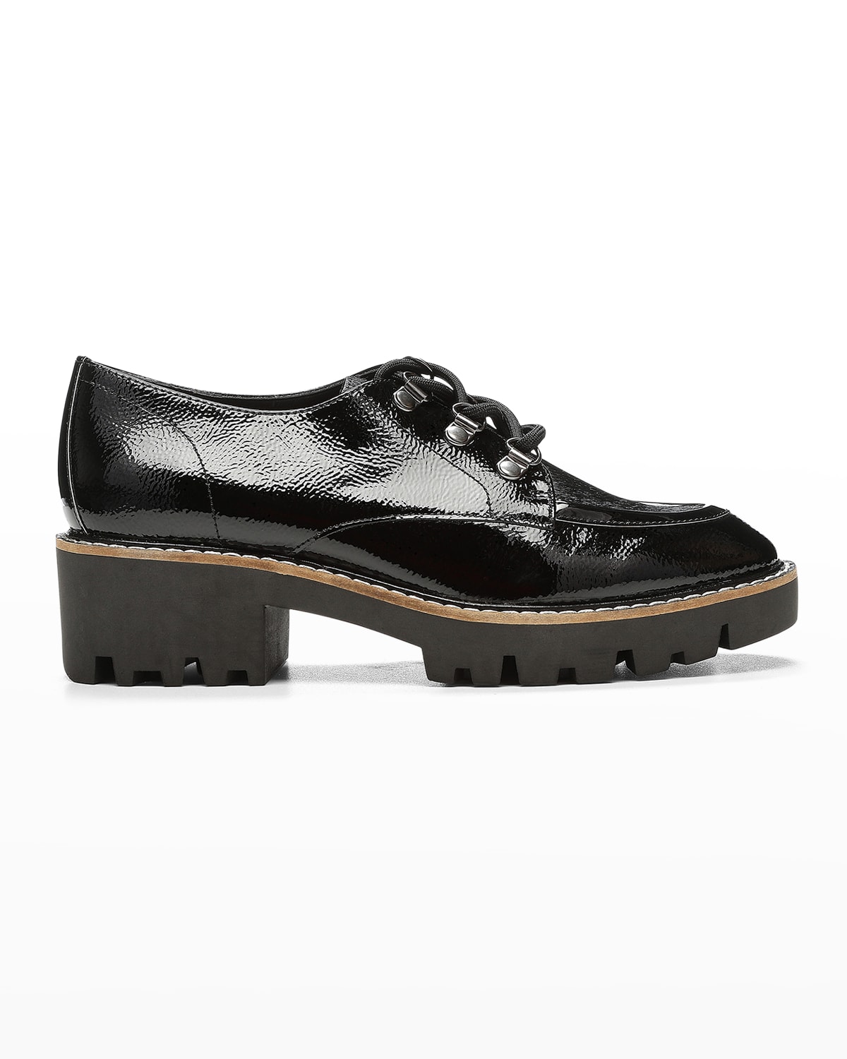 Donald J Pliner Evans Crinkle Patent Oxford Loafers In Black