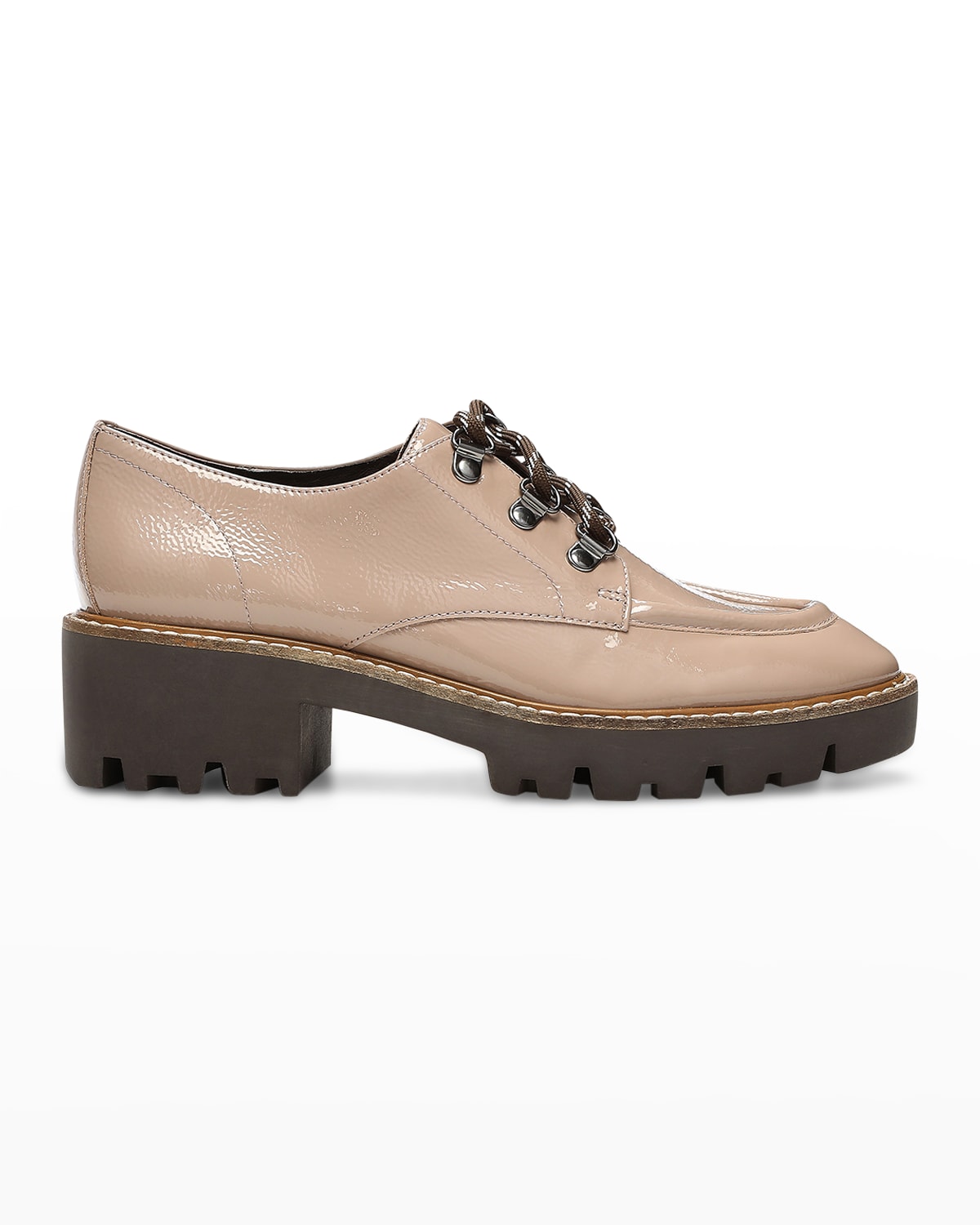 Donald J Pliner Evans Crinkle Patent Oxford Loafers In Mushroom