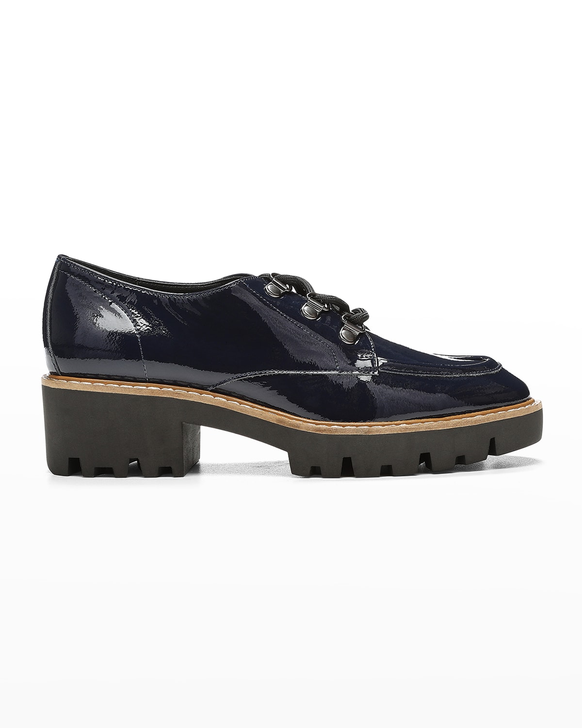 Donald J Pliner Evans Crinkle Patent Oxford Loafers In Dark Blue