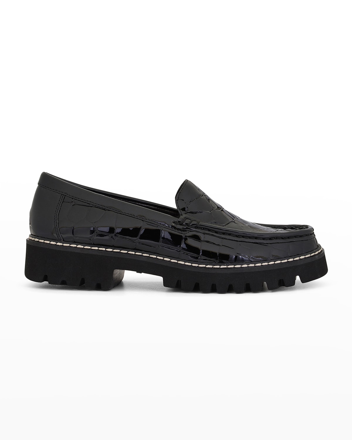 Donald J Pliner Hope Mock-Croc Leather Loafers