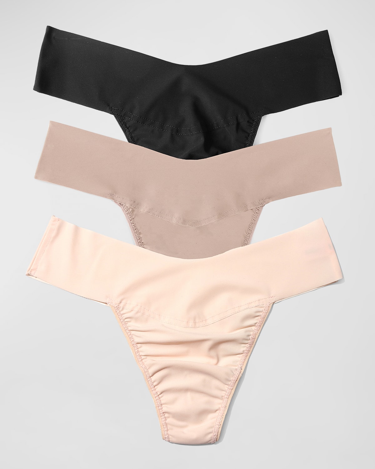 HANKY PANKY BREATHE NATURAL-RISE THONGS 3-PACK