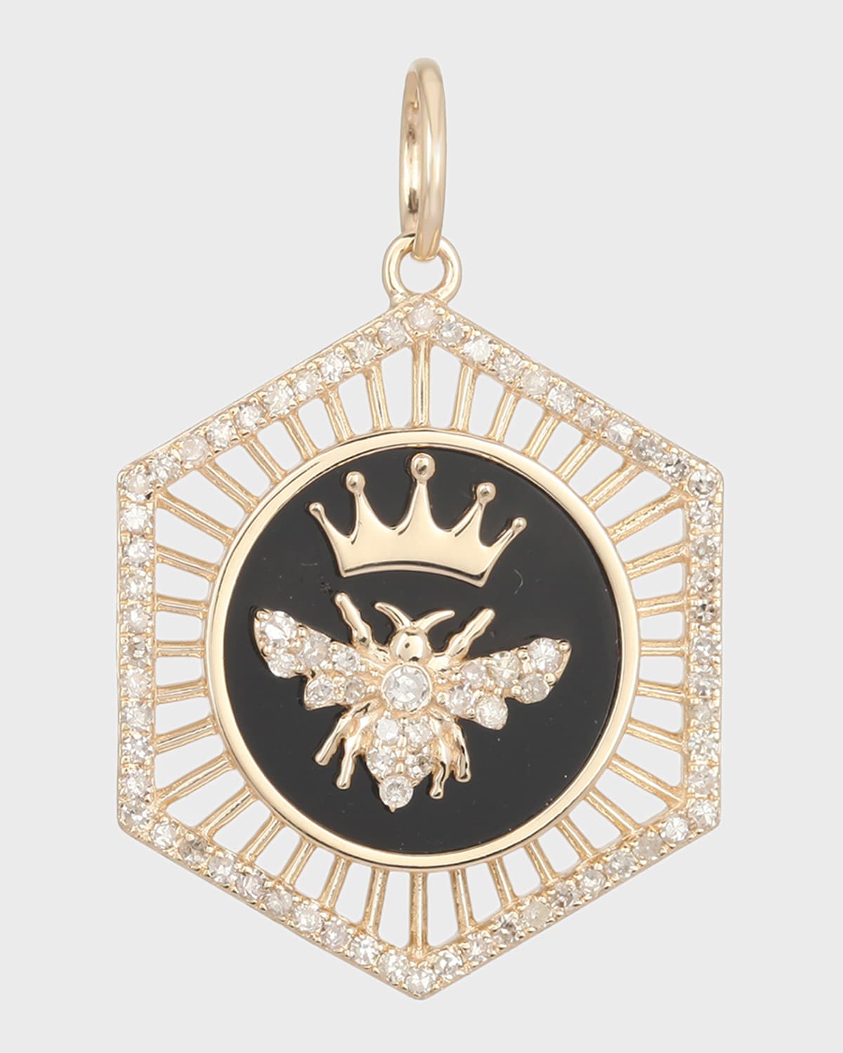Kastel Jewelry Queen Bee Diamond and Onyx Pendant
