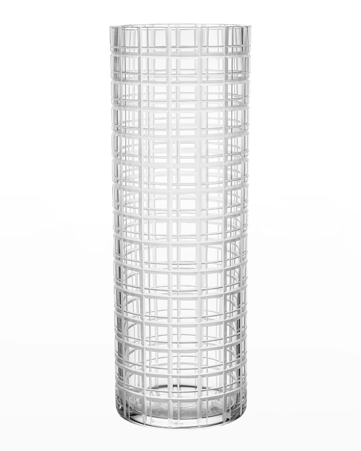 Shop Orrefors Cut In Number Checker Large Vase In Clear