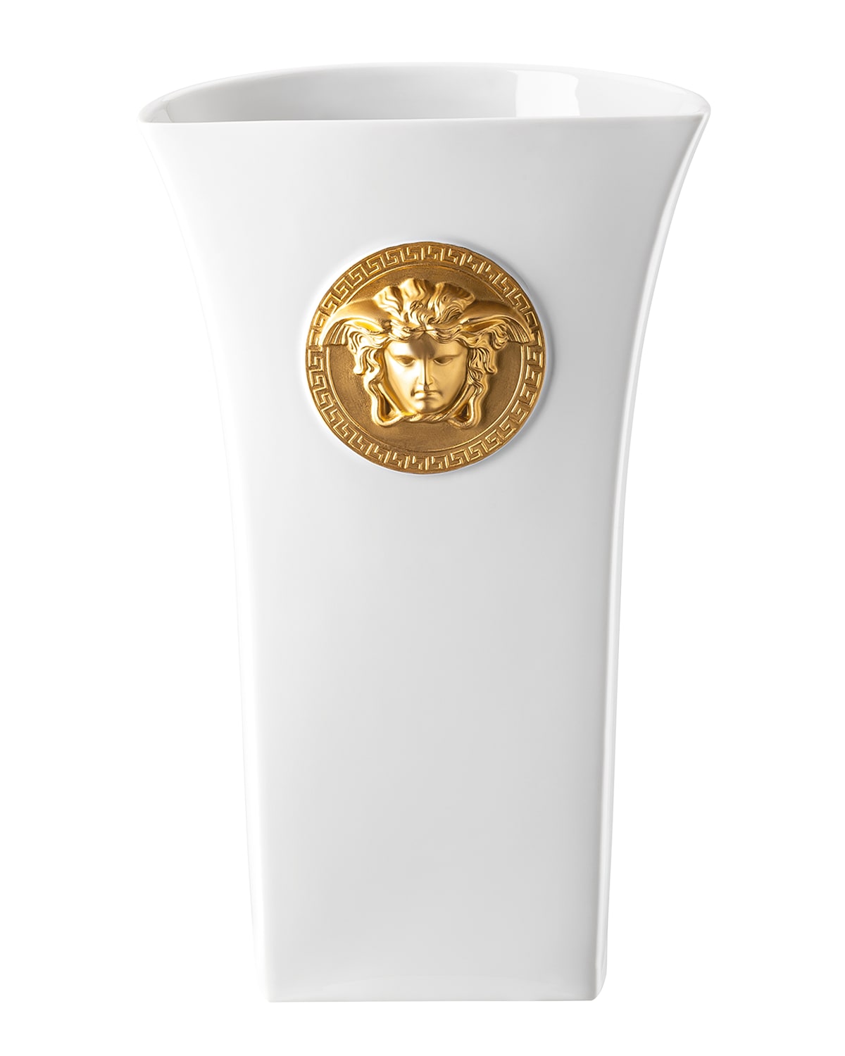 Versace Medusa Madness Vase In White - 13.5" In White
