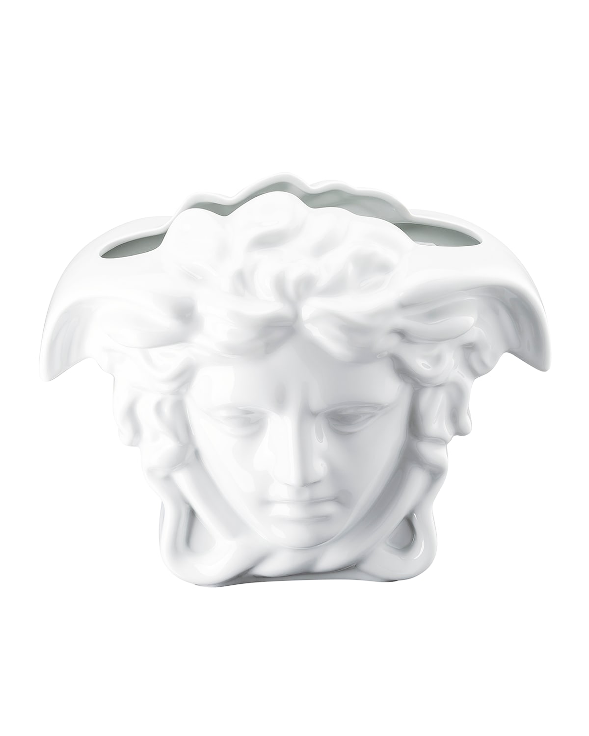 Shop Versace Medusa Grande Vase In White - 11.75"