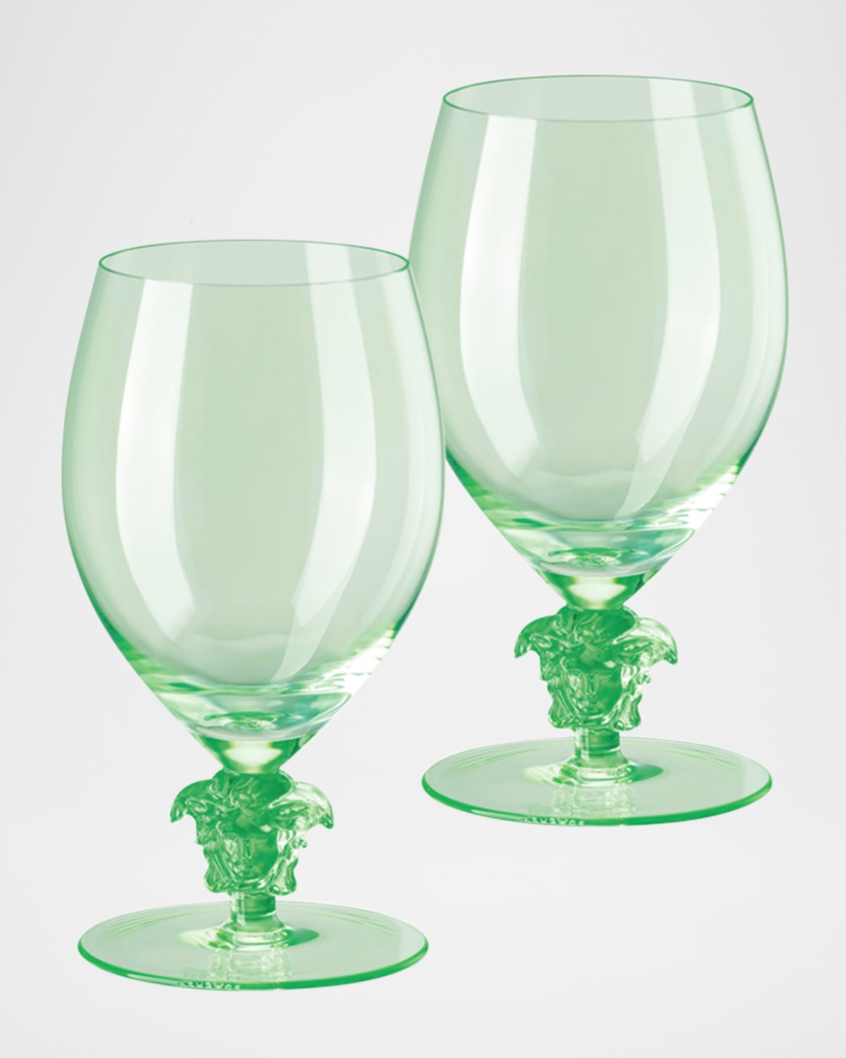 Versace Medusa Lumiere 2 Short Stem Red Wine Glasses, Set Of Two In Green