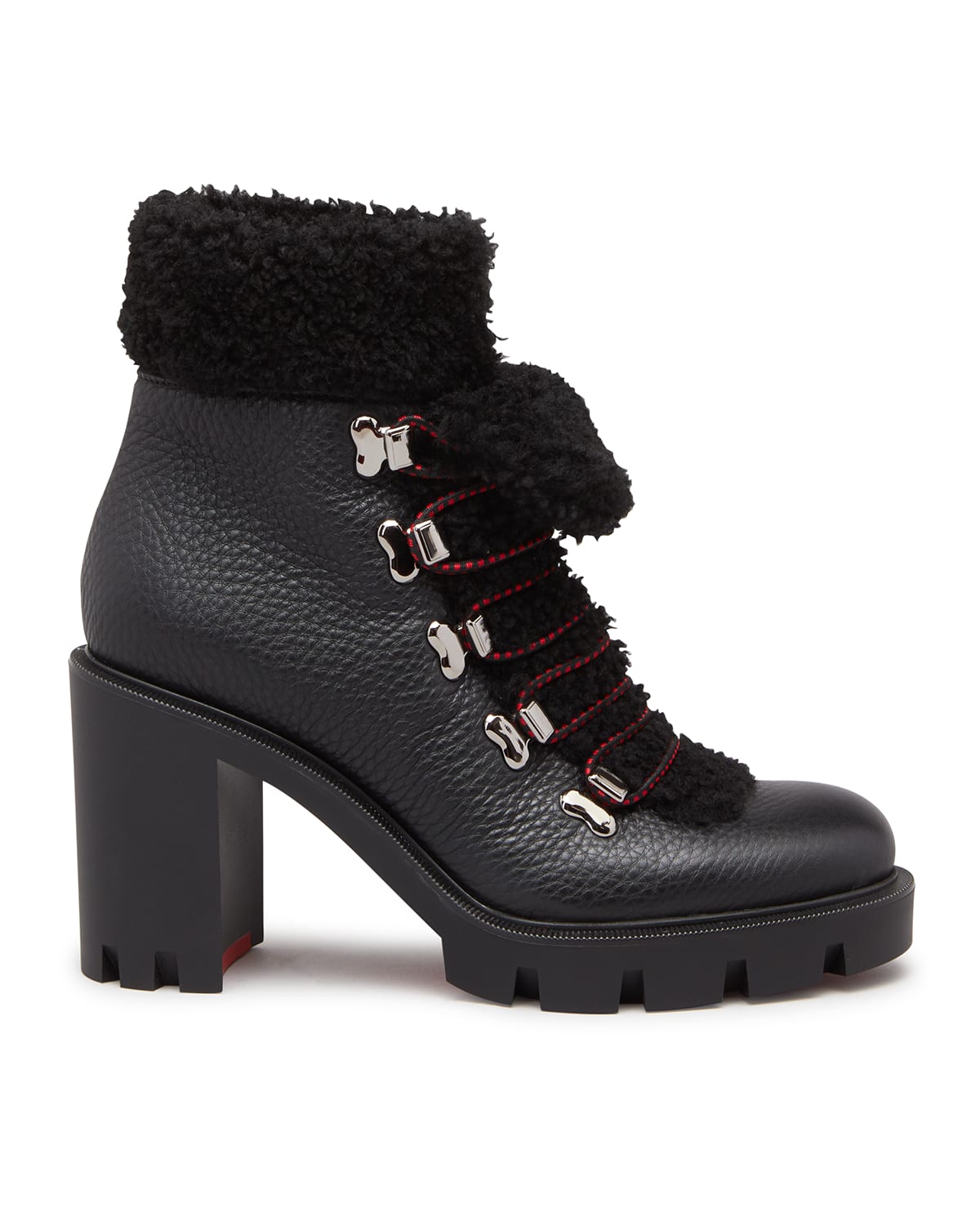 Edelvizir Leather Shearling Red Sole Ranger Booties