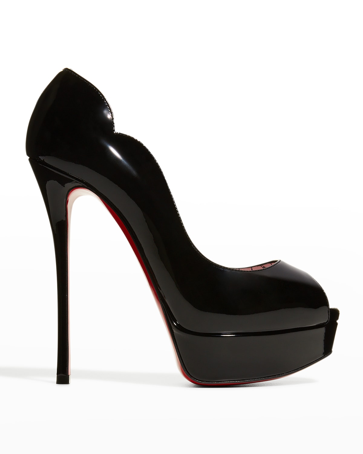 Christian Louboutin Chick Up Alta Patent Red Sole Pumps