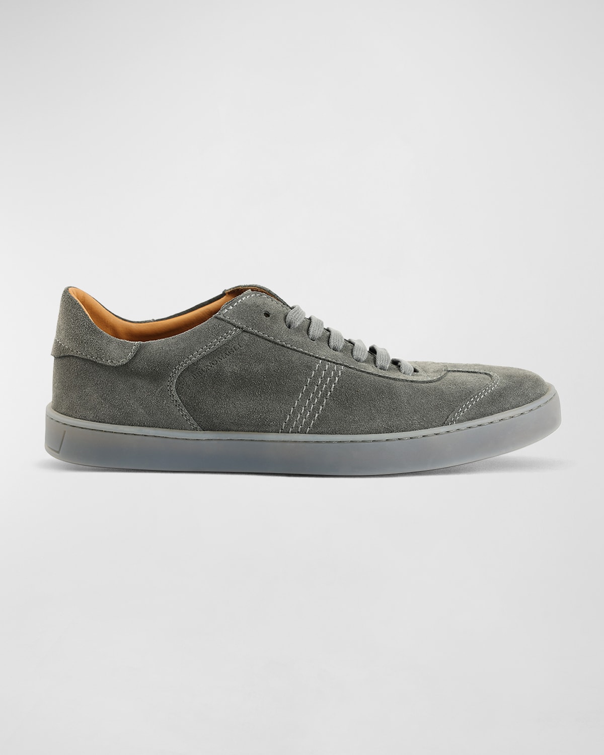 Bruno Magli Men's Bono Suede Transparent-sole Low-top Sneakers In Grey Suede