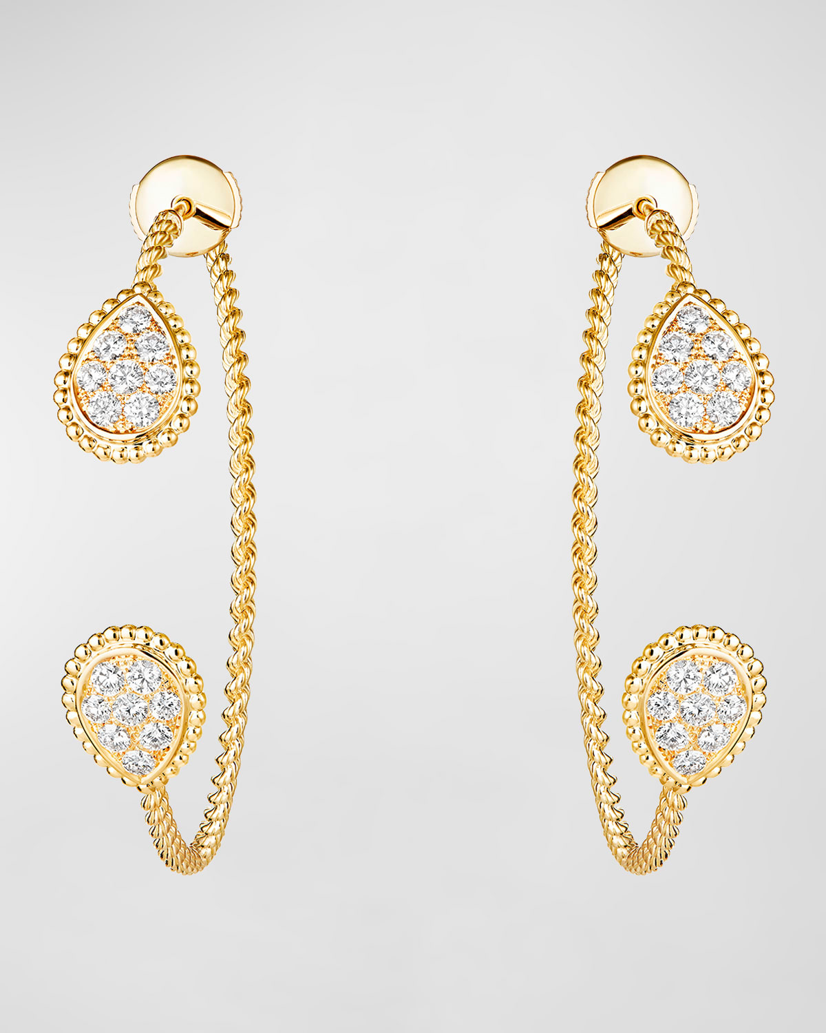 Boucheron Serpent Boheme Diamond Hoop Earrings in Yellow Gold