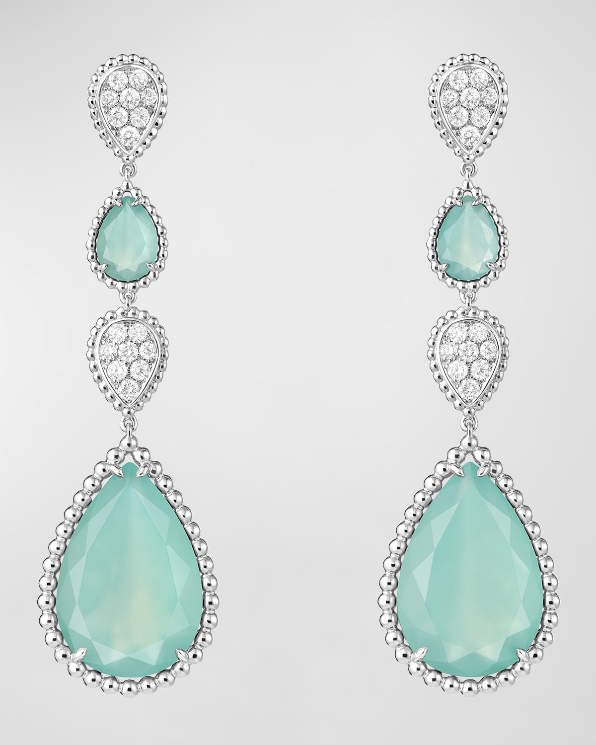 Boucheron Serpent Boheme Aquaprase and Diamond Earrings