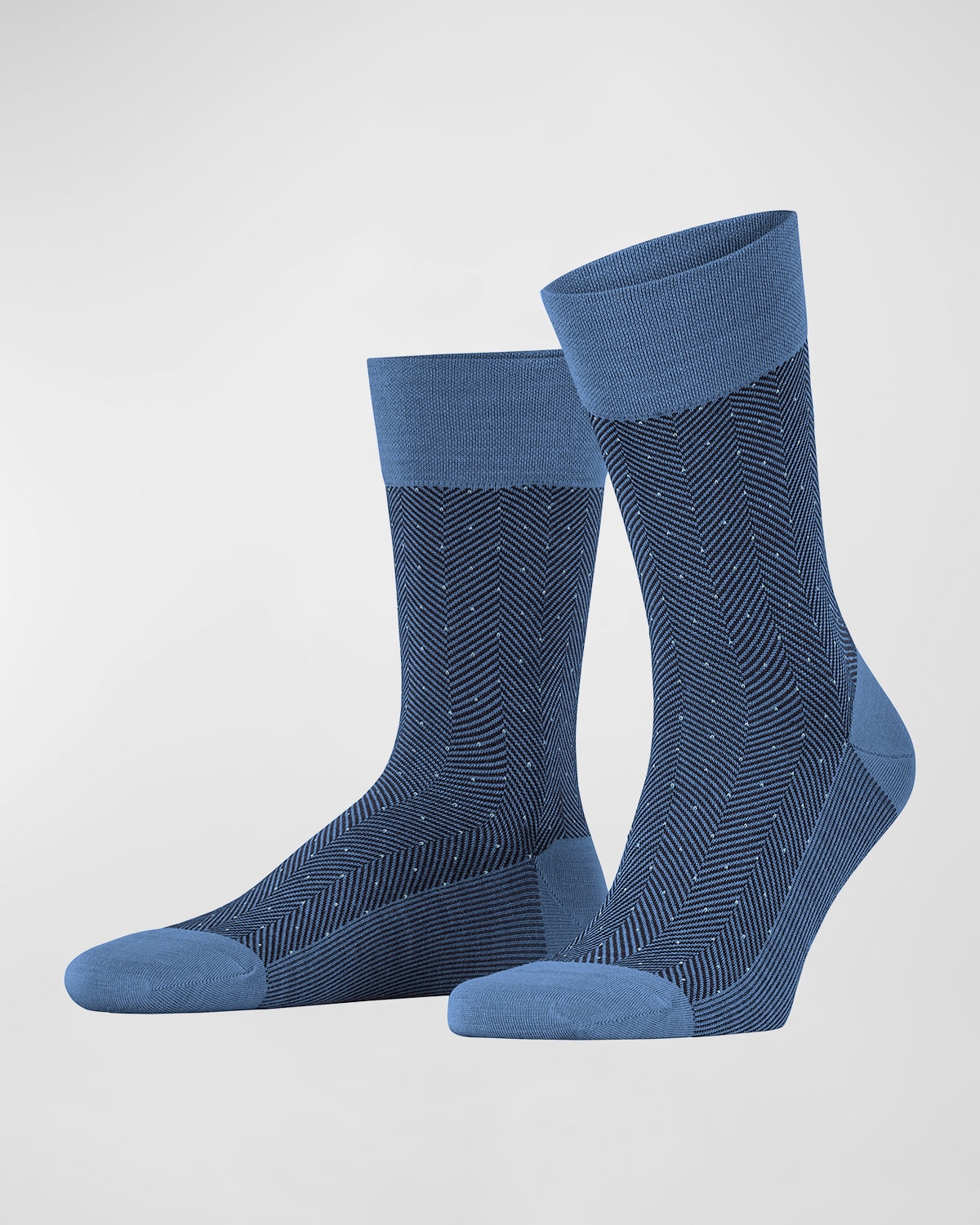 Falke Men's Sensitive Herringbone Socks In Dusty Blue