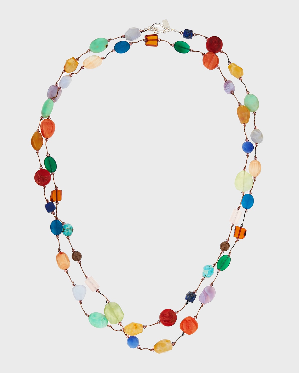 Carnival Multi-Stone Long Necklace, 53"L