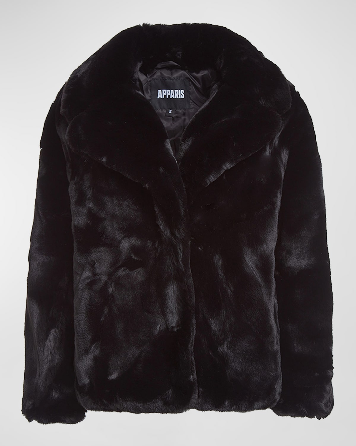 Apparis Milly Faux Fur Short Coat In Noir