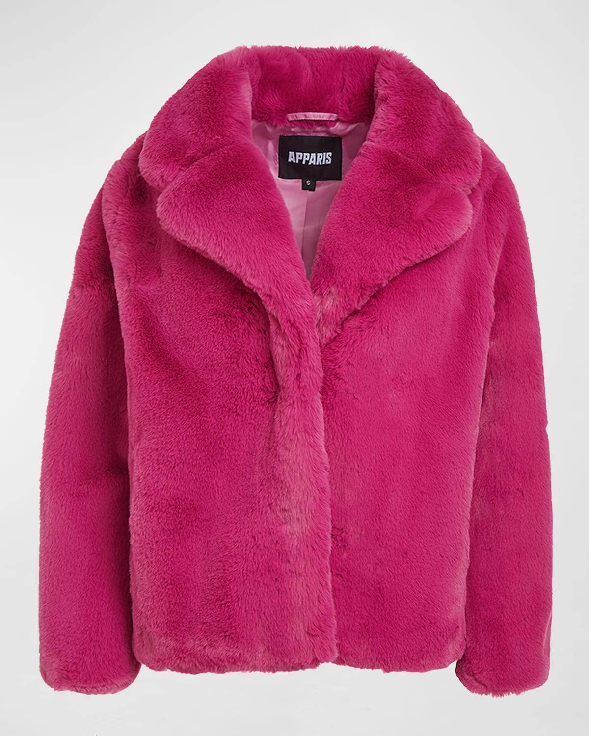 Apparis Milly Faux Fur Short Coat In Confetti Pink