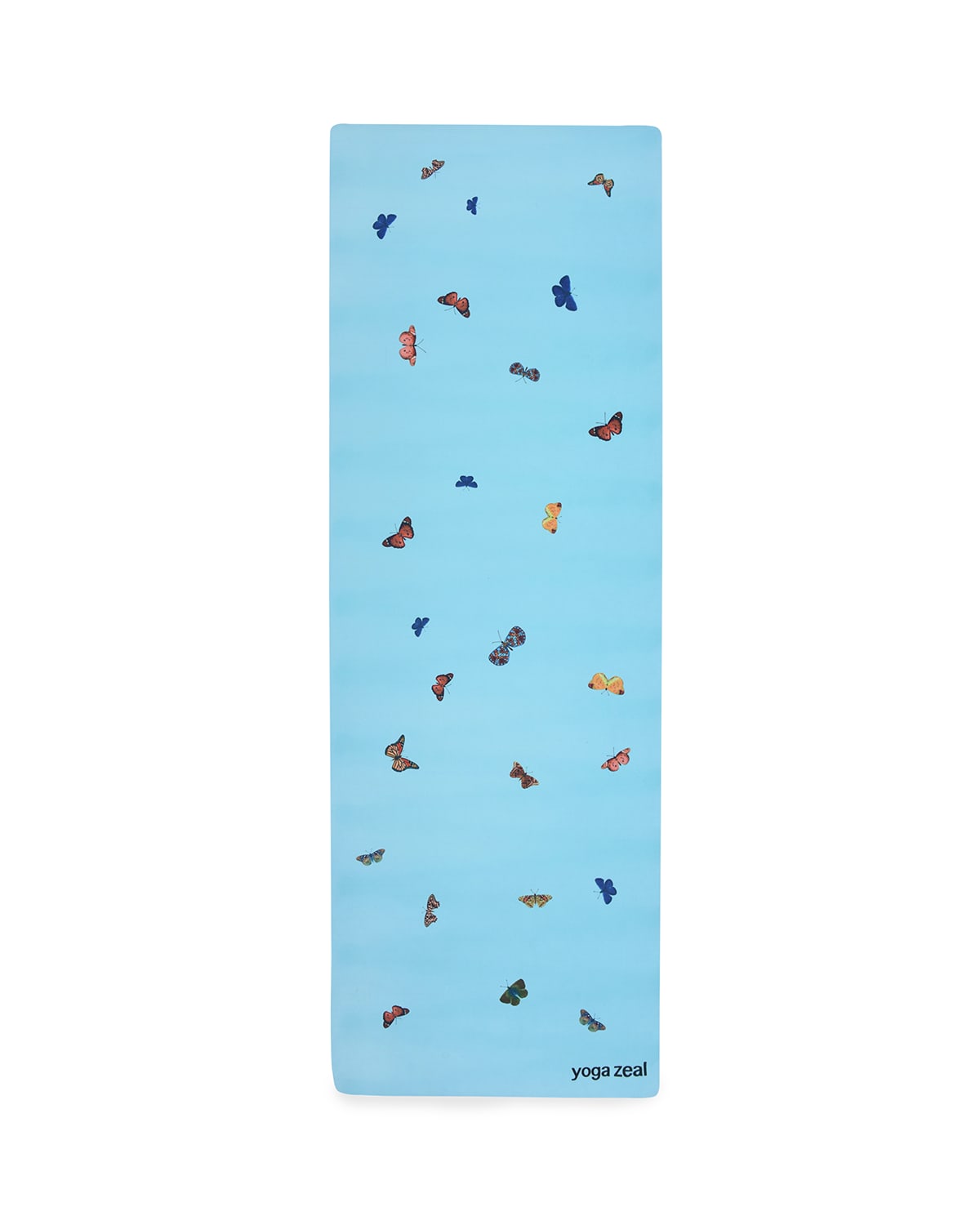 Yoga Zeal Butterfly Printed Yoga Mat In Light Blue