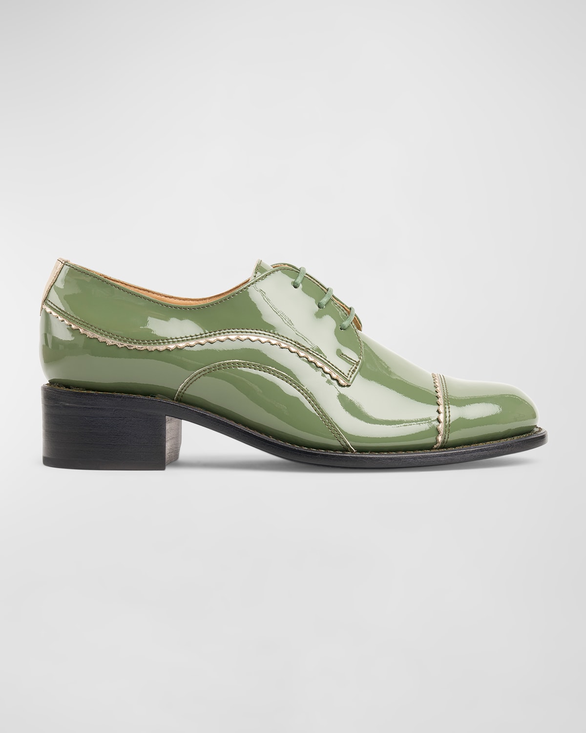 The Office Of Angela Scott Ms. Neale Leather Oxfords In Sage