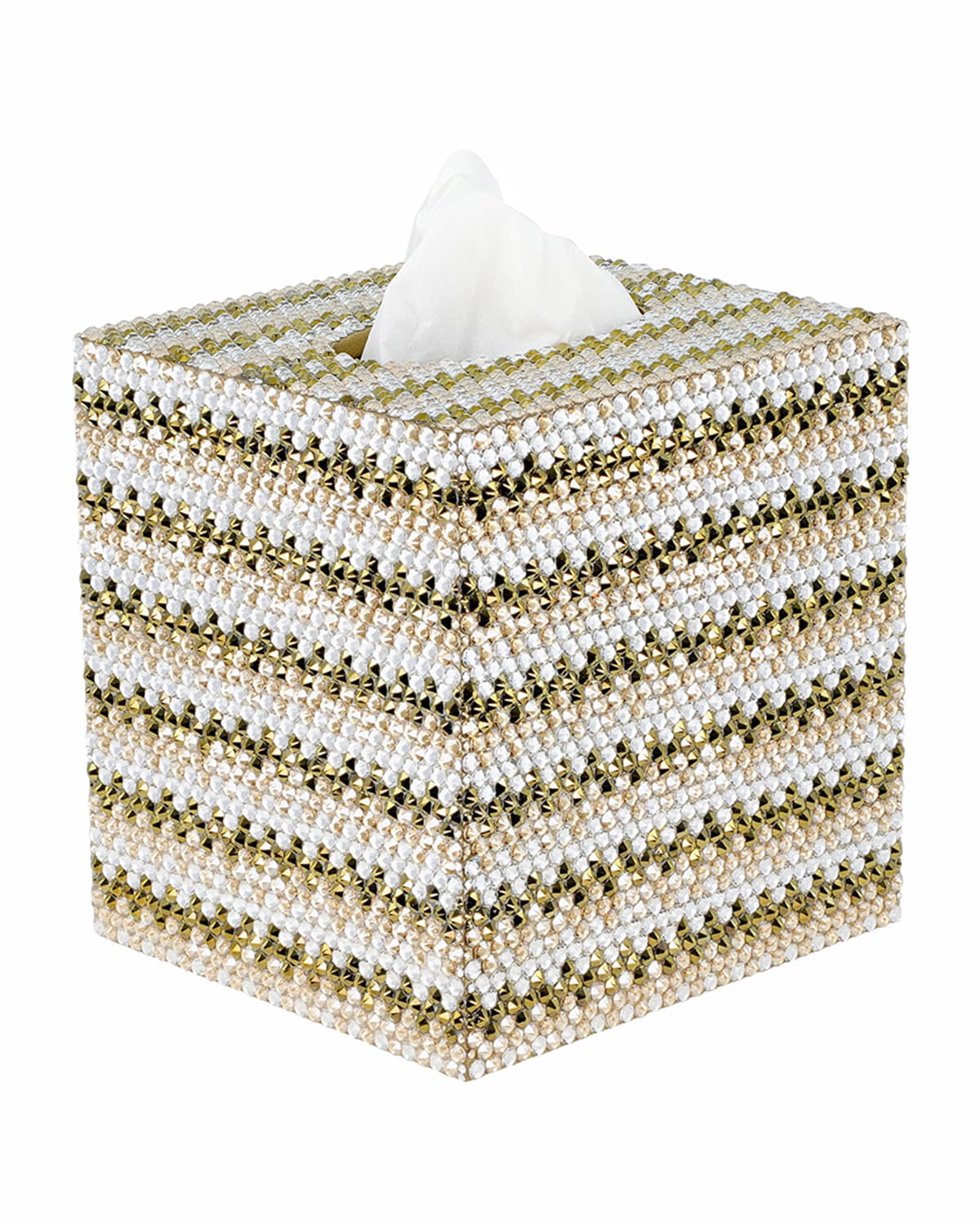 Mike & Ally Biarritz Boutique Tissue Box With Swarovski Crystals, Gold