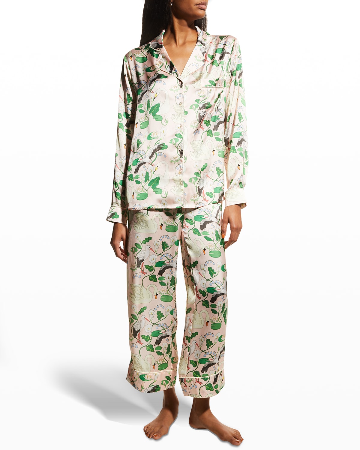 Karen Mabon Botanical Gardens Satin Pajama Set
