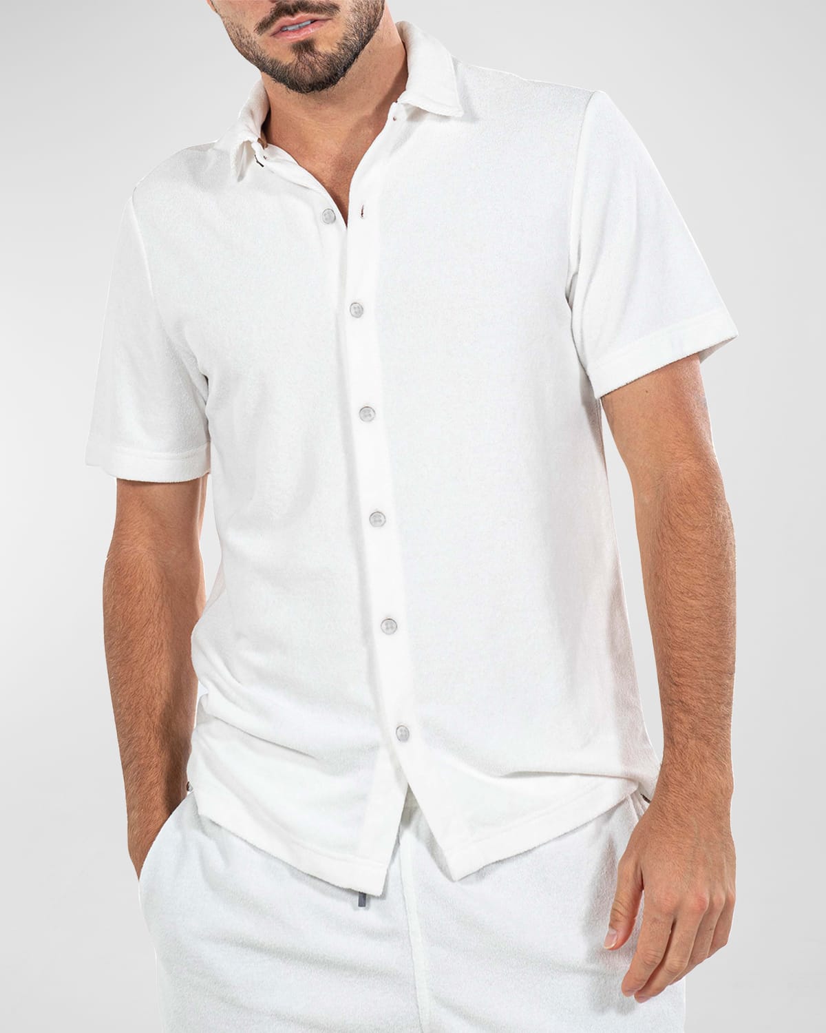 Siamo Verano Men's Terrycloth Club Shirt In White