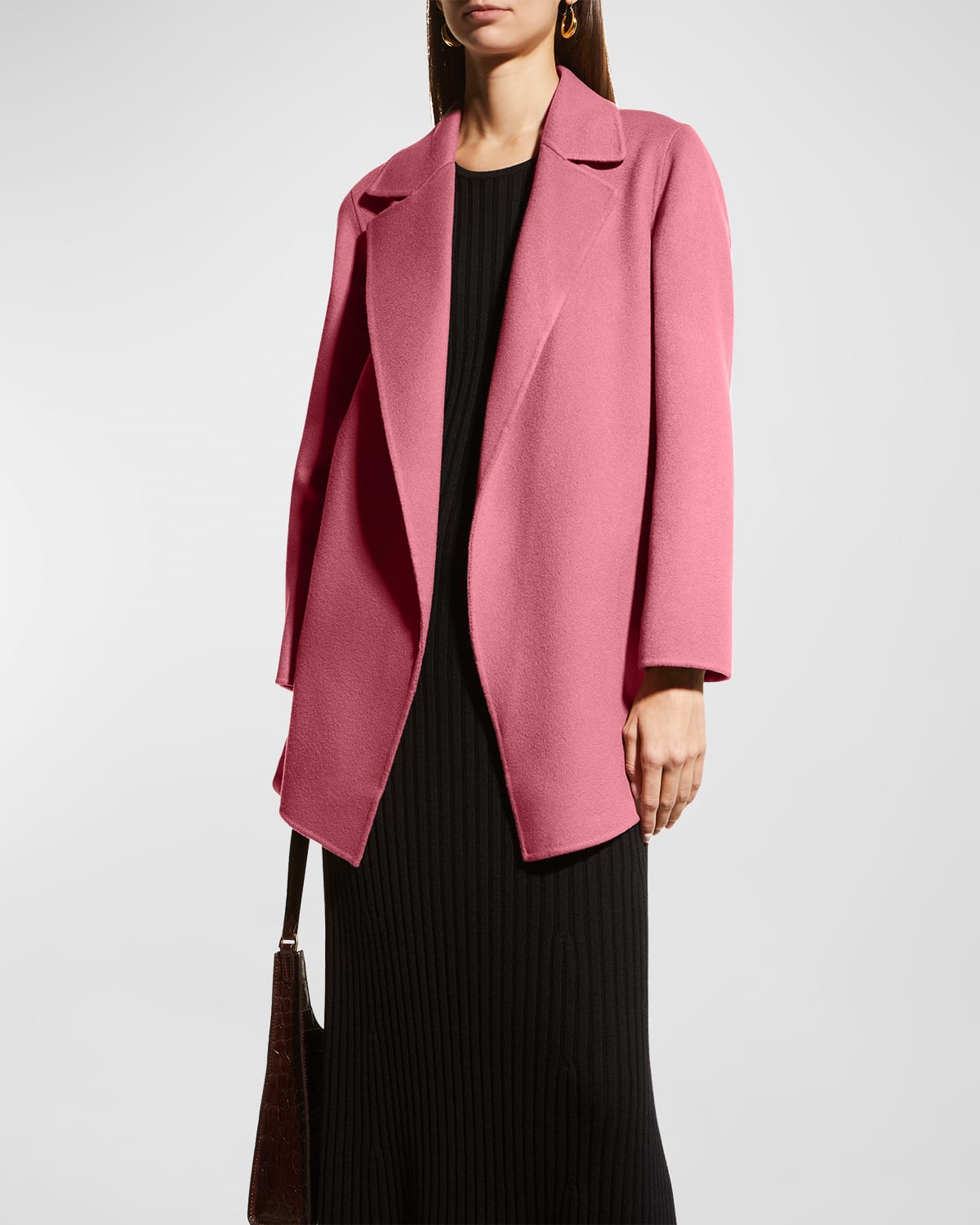 Theory Clairene New Divide Wool-cashmere Jacket In Pink Orchid