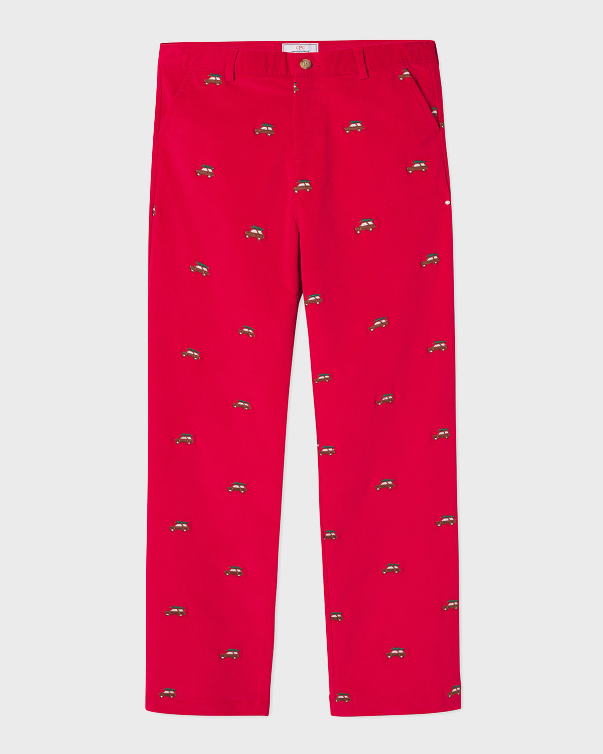 Shop Classic Prep Childrenswear Boy's Gavin Straight-leg Pants In Crimson With Woodys