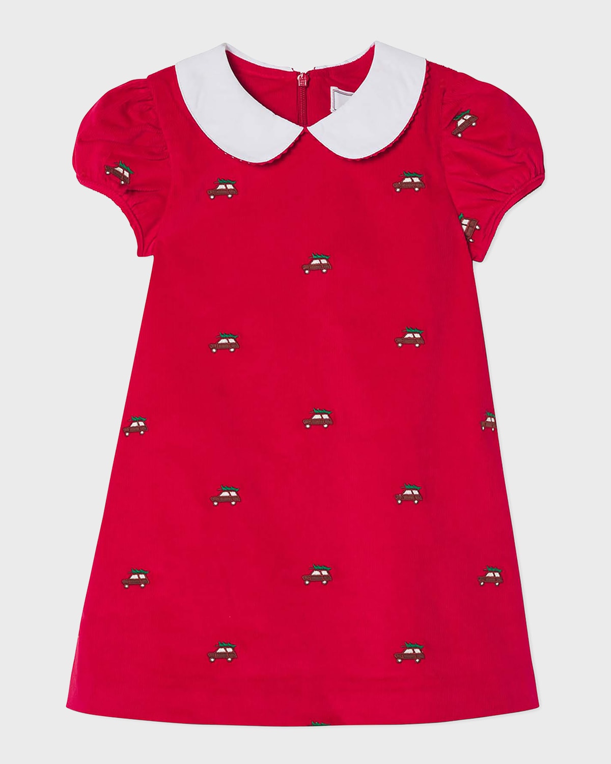 Shop Classic Prep Childrenswear Girl's Paige Embroidered Dress In Crimson With Woodys