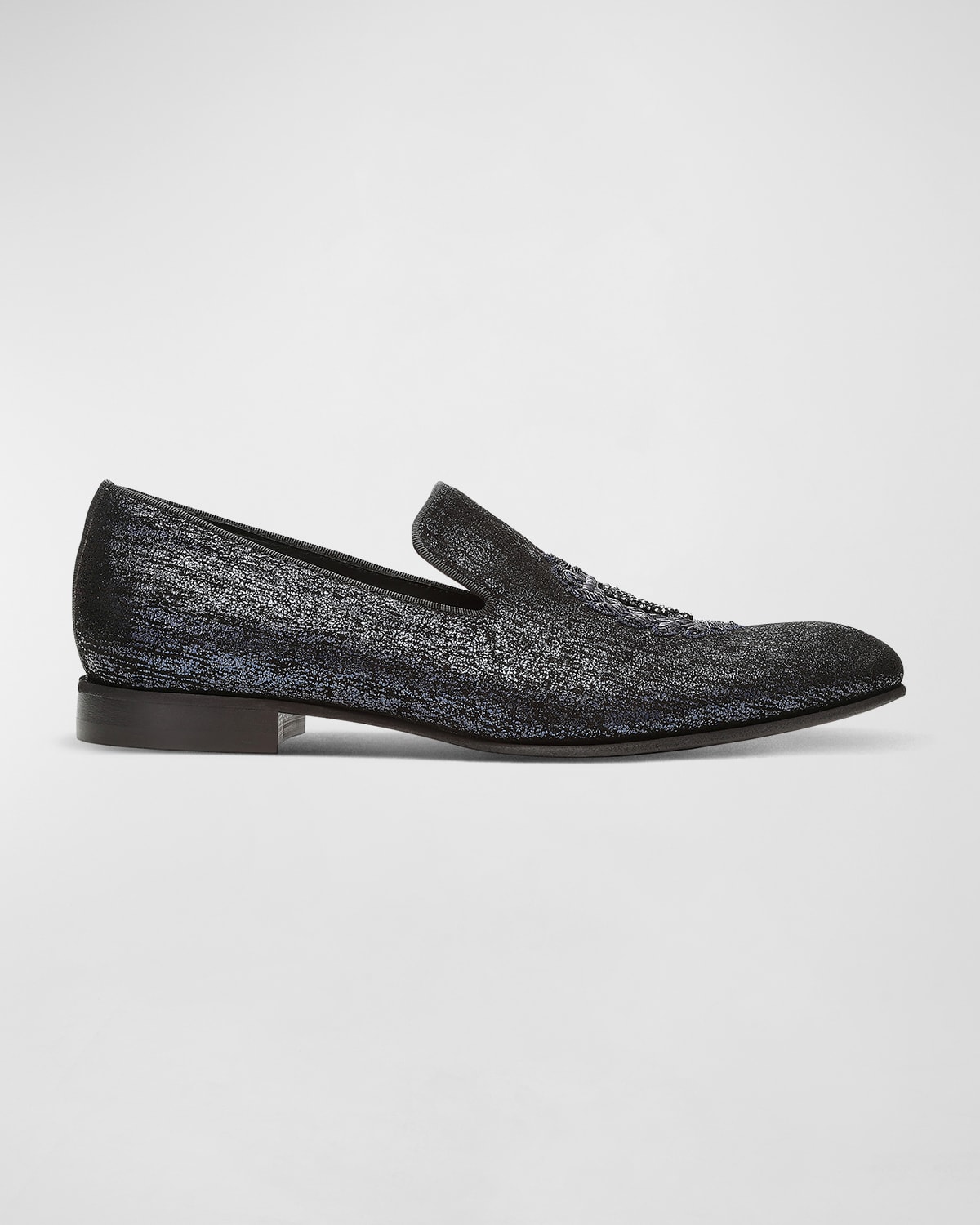 Men's Spencer Distressed Metallic Skull Loafers