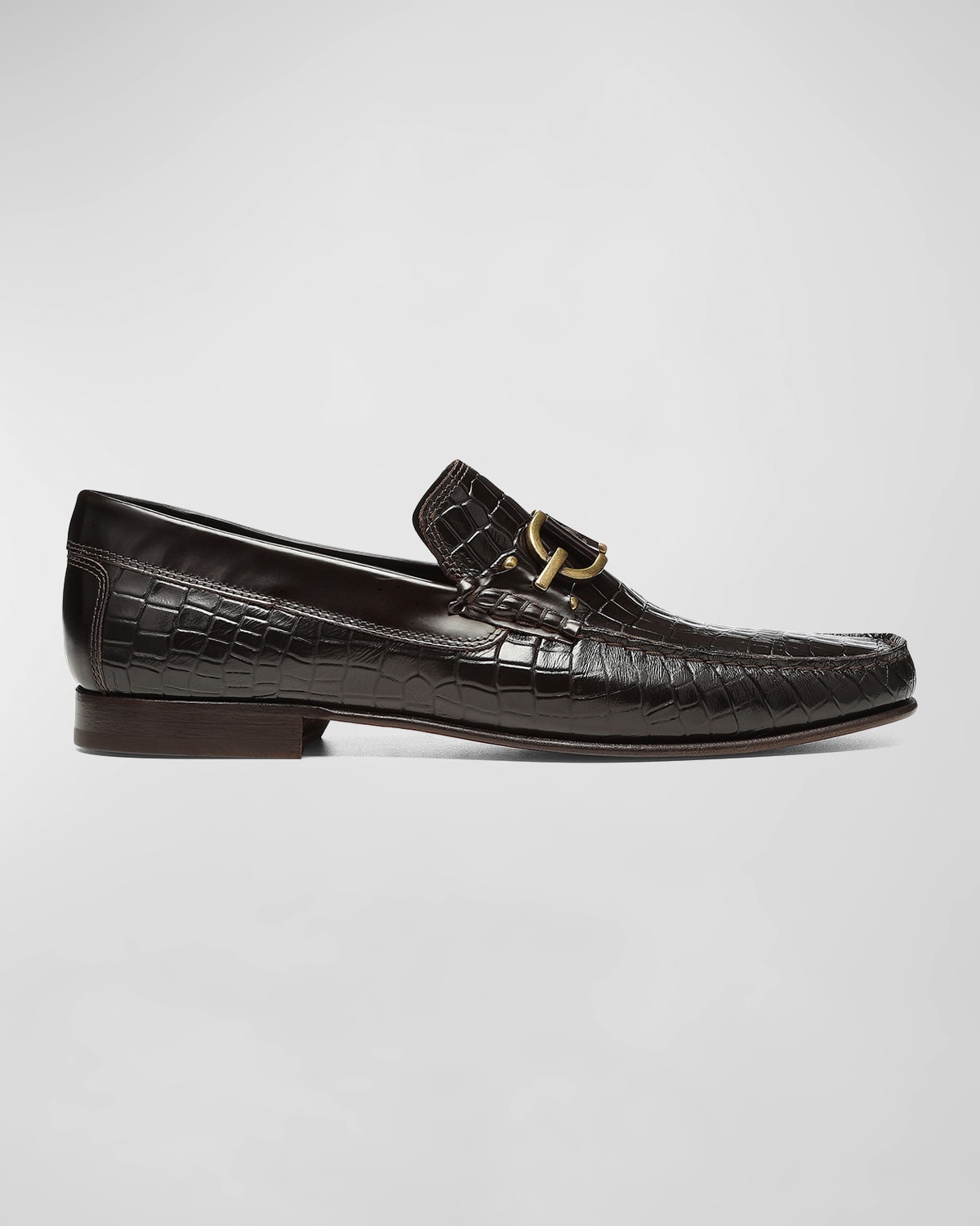 Men's Dacio Croc-Effect Leather Loafers