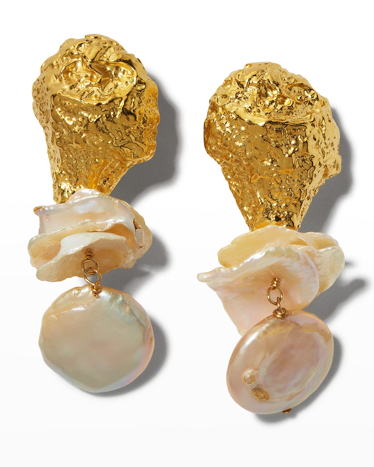 Devon Leigh Pearl And Gold Earrings