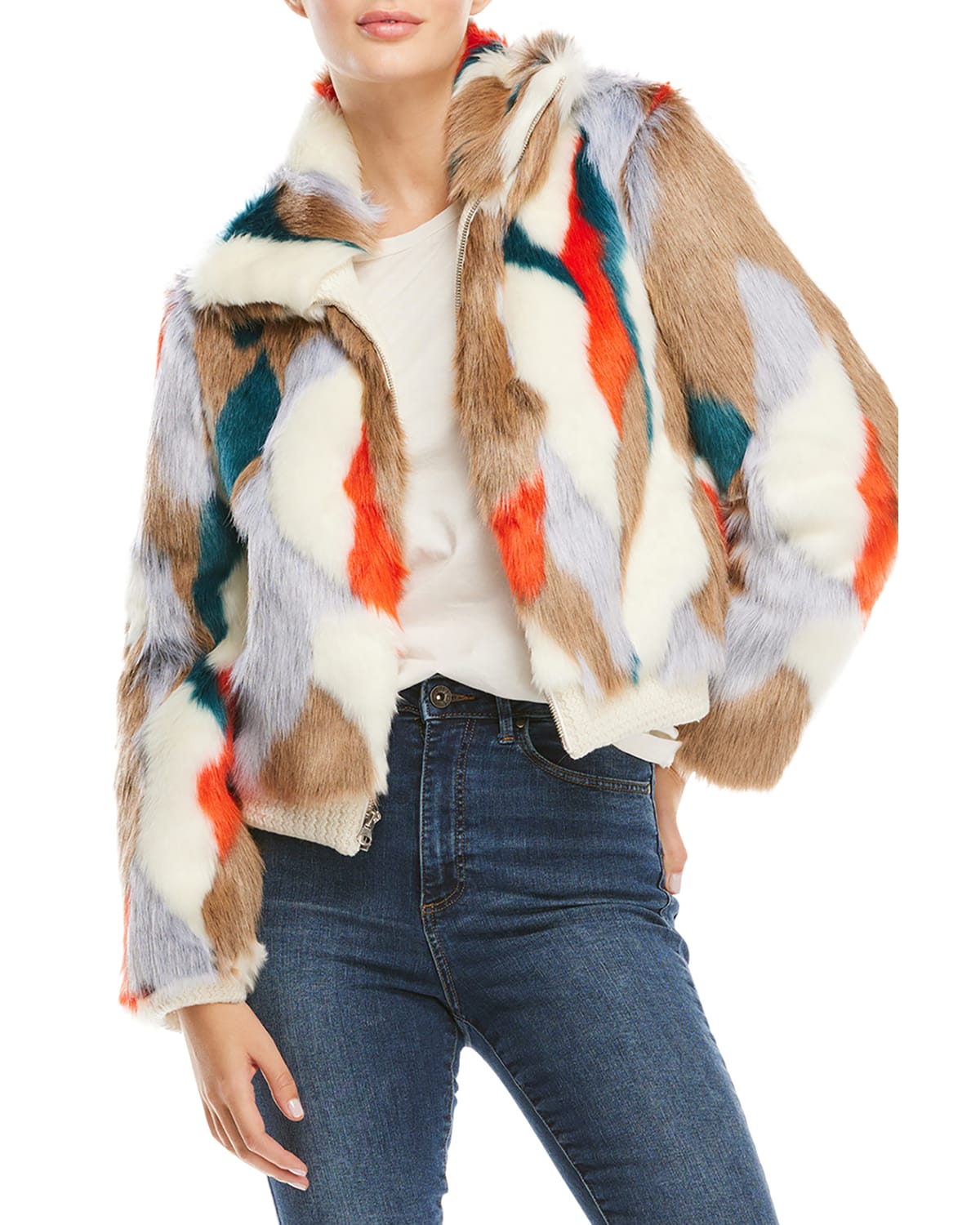 Fabulous Furs Faux Fur Ski Bomber Jacket