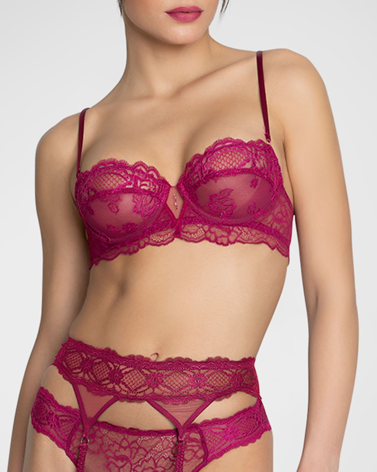 Lise Charmel Sublime En Dentelle Lace Demi Bra In Os/rose Sublime