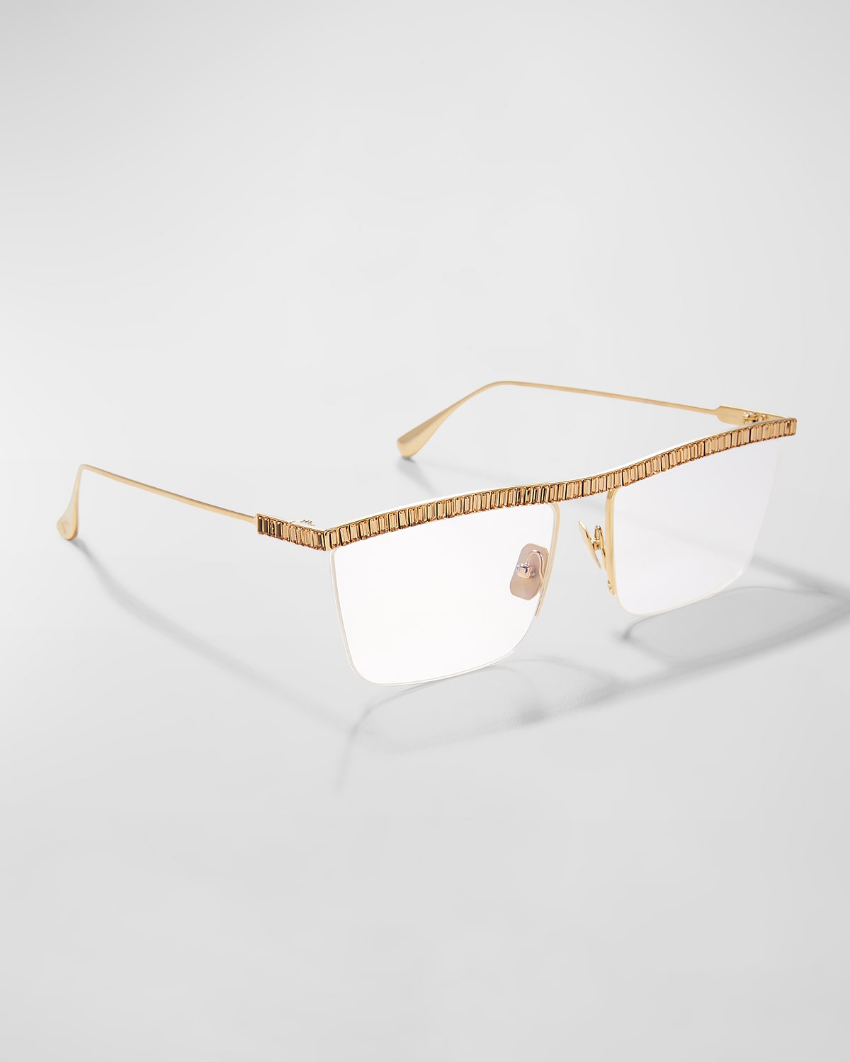 Anna-Karin Karlsson Sheika Half-Rim Square Embellished Titanium Optical Glasses
