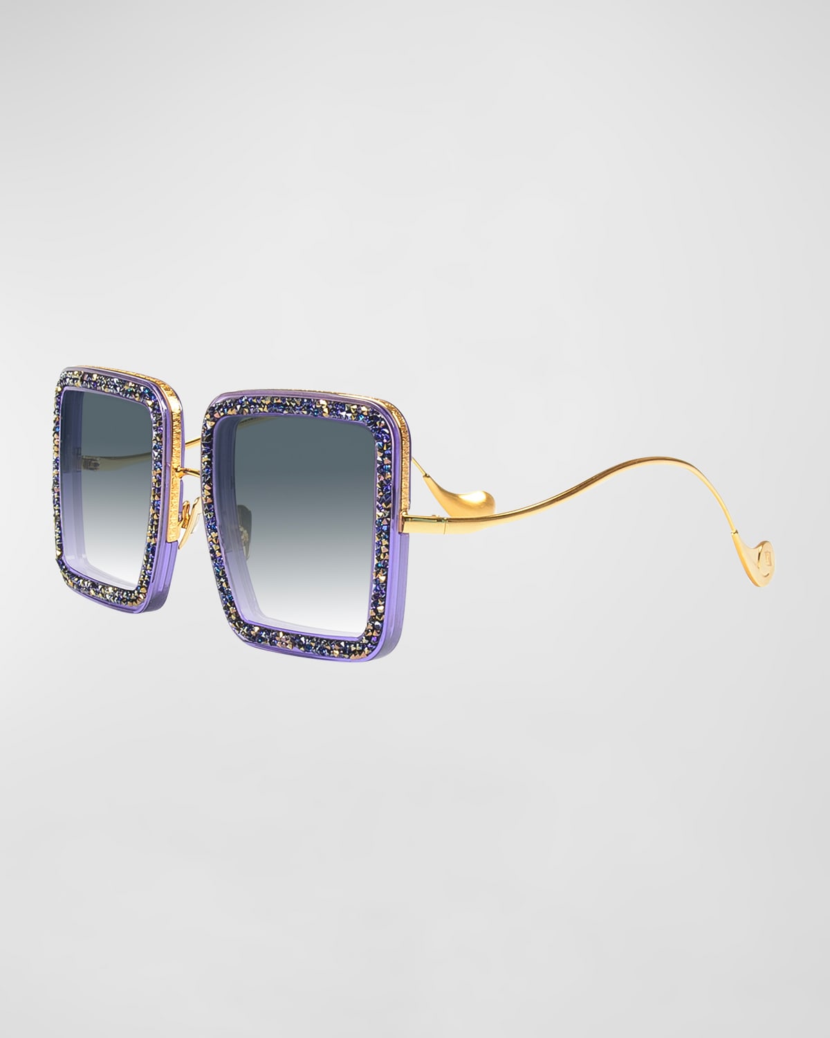 Shop Anna-karin Karlsson Beaming Sky Swarovski Square Acetate Sunglasses In Purple