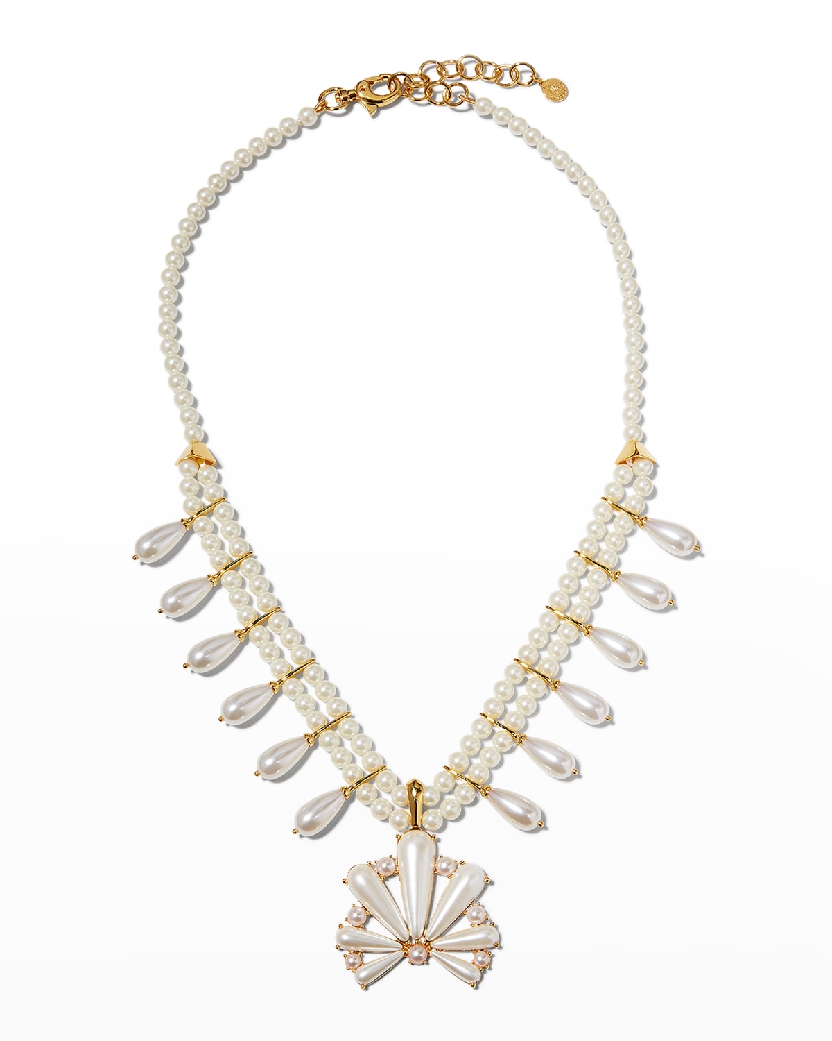 Lele Sadoughi Scalloped Pearly Statement Necklace