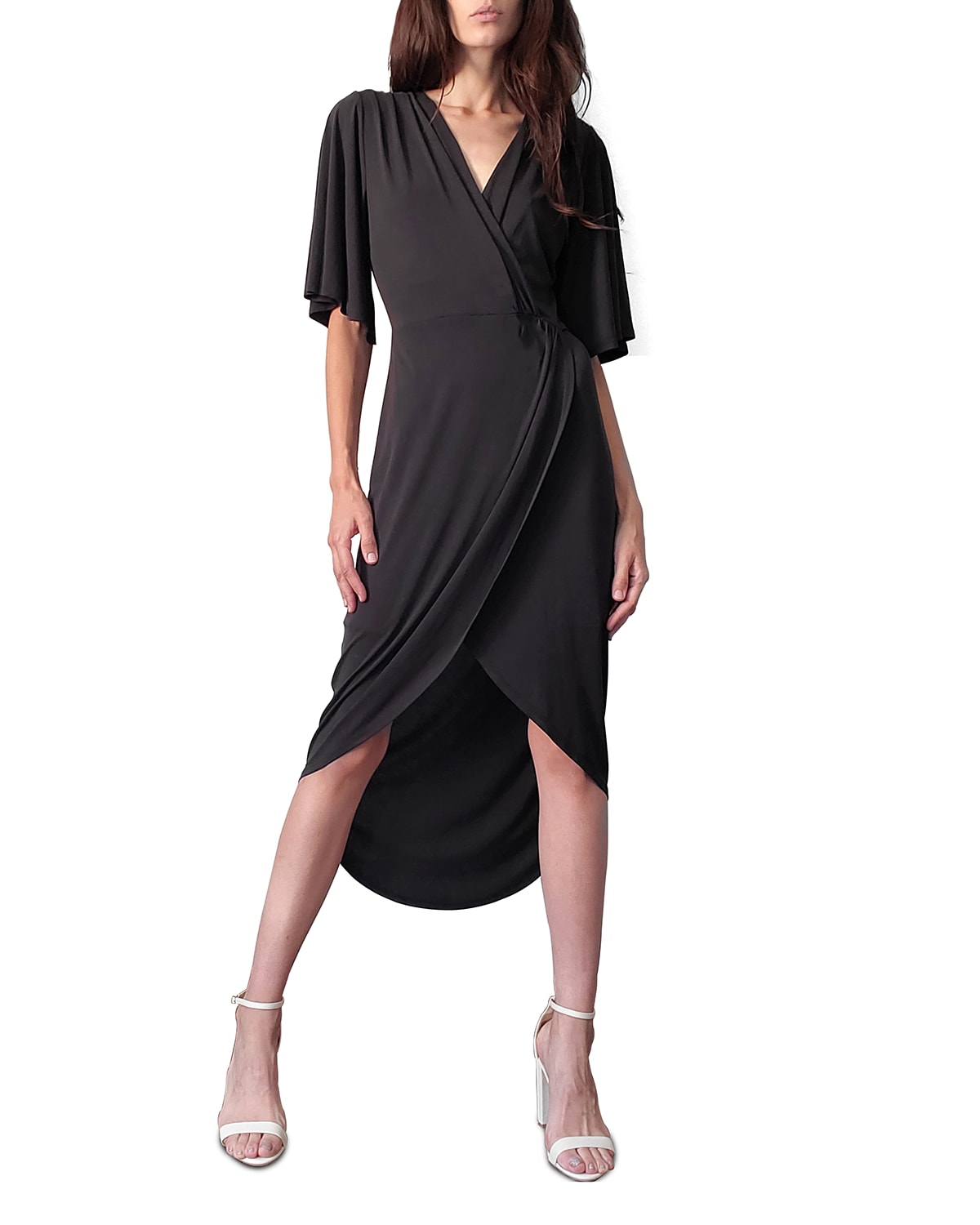 LBLC THE LABEL Courtney Gathered High-Low Dress