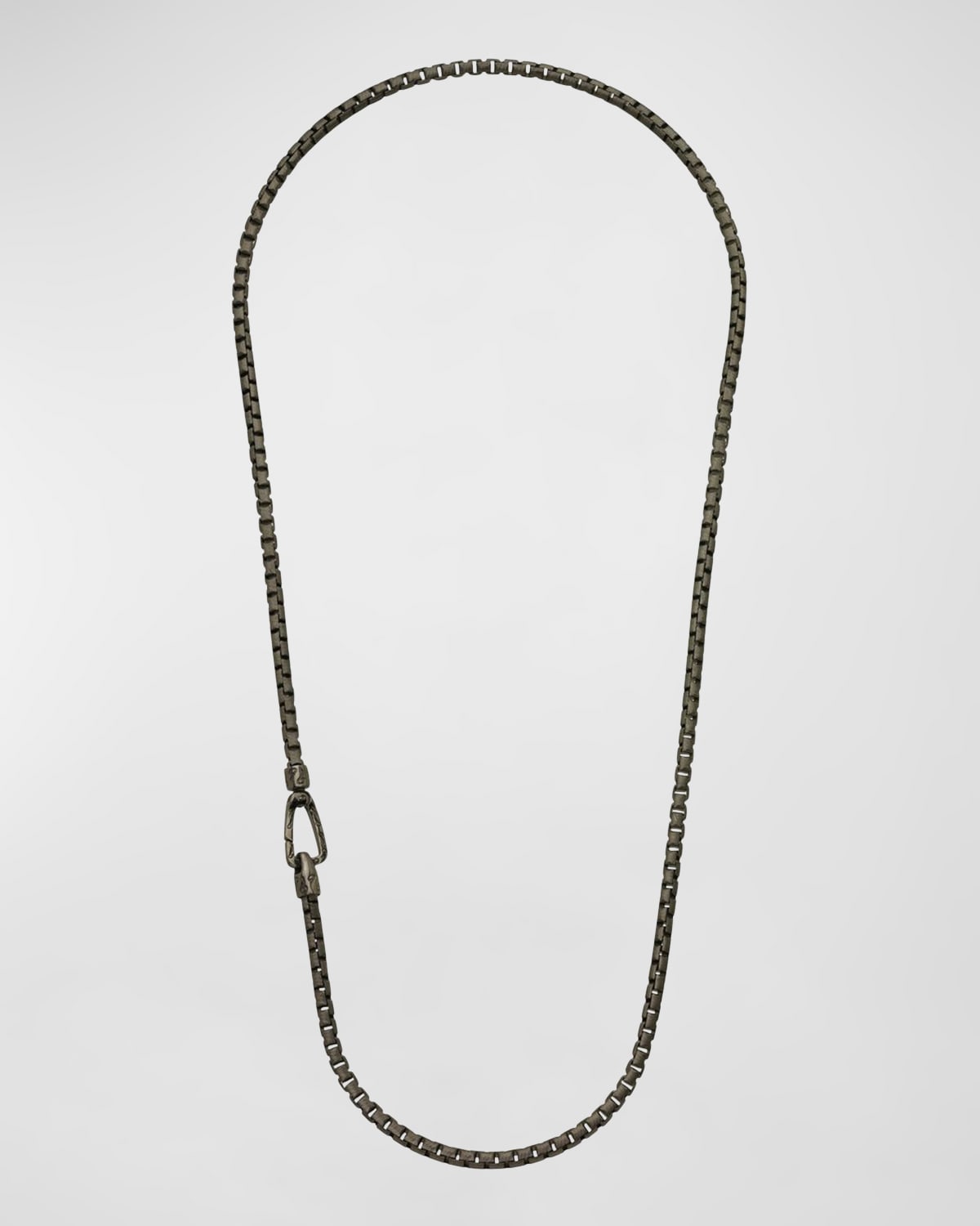 Marco Dal Maso Carved Tubular Burnished Silver Necklace With Matte Chain And Polished Clasp, 20"l
