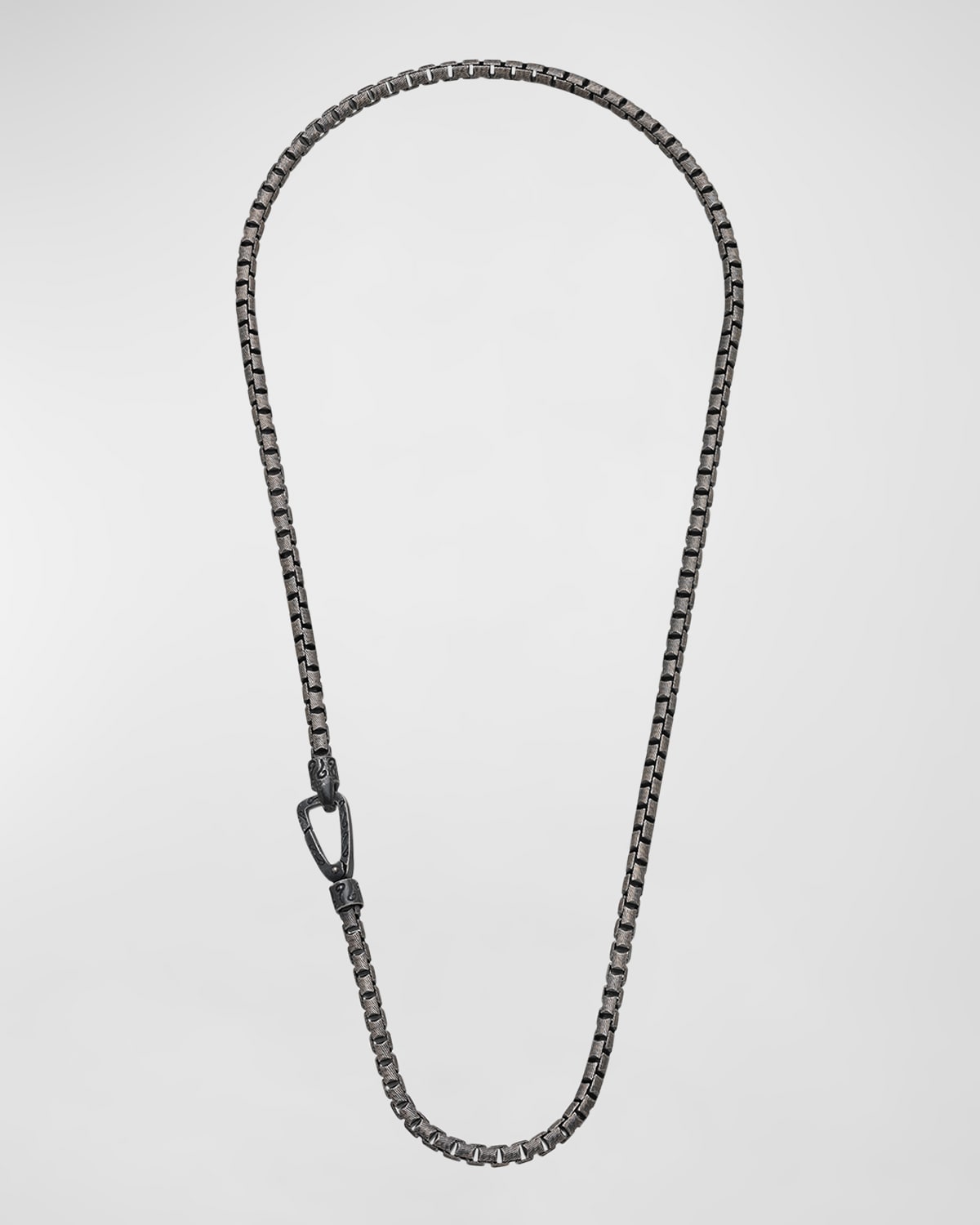 Marco Dal Maso Carved Tubular Oxidized Silver Necklace, 20"L