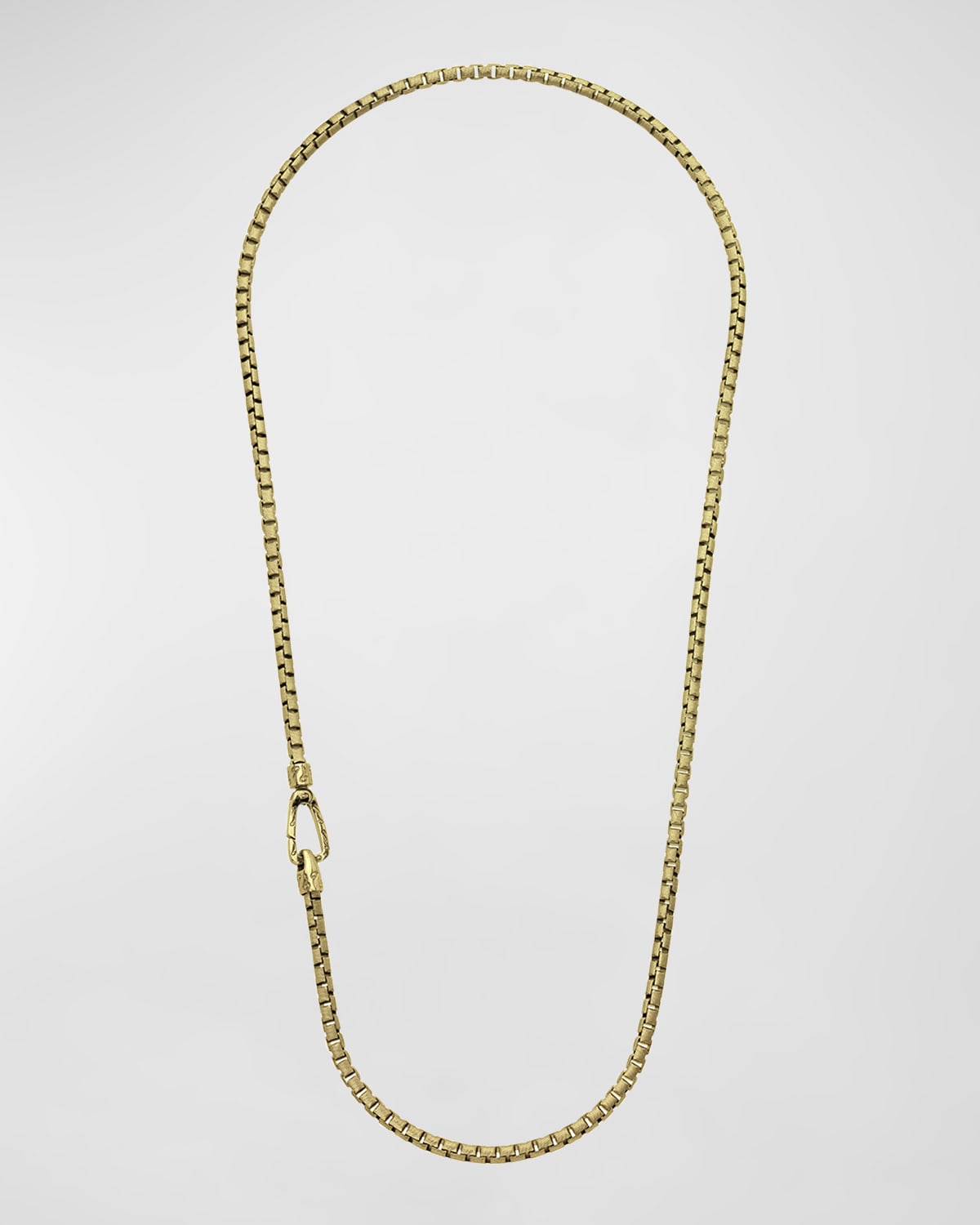 Marco Dal Maso Carved Tubular Yellow Gold Plated Silver Necklace With Matte Chain And Polished Clasp, 22"l