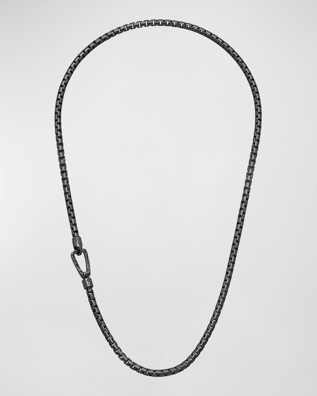 Marco Dal Maso Carved Tubular Burnished Silver Necklace with Matte Chain and Polished Clasp, 20"L