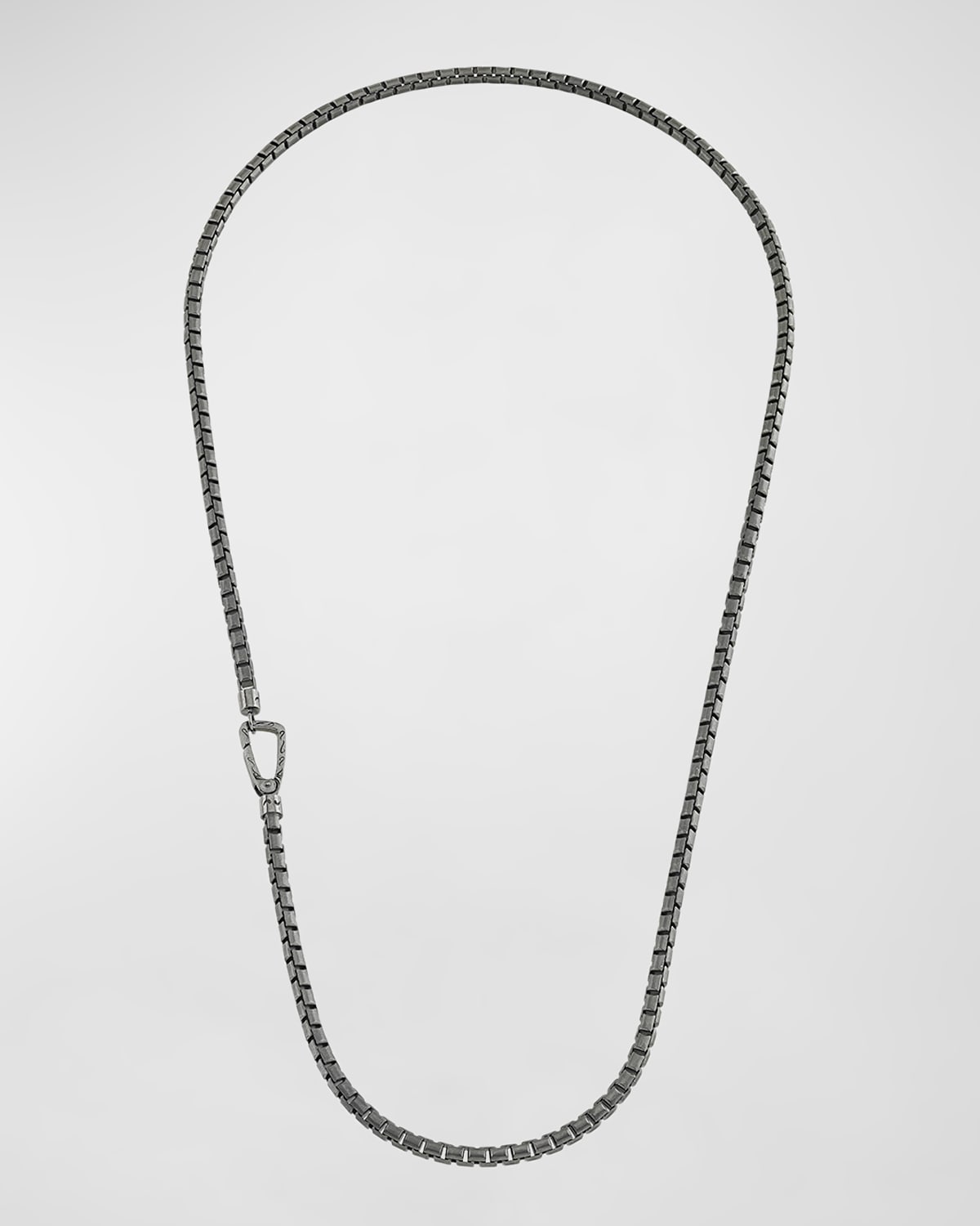 Marco Dal Maso Carved Tubular Oxidized Silver Necklace, 20"l